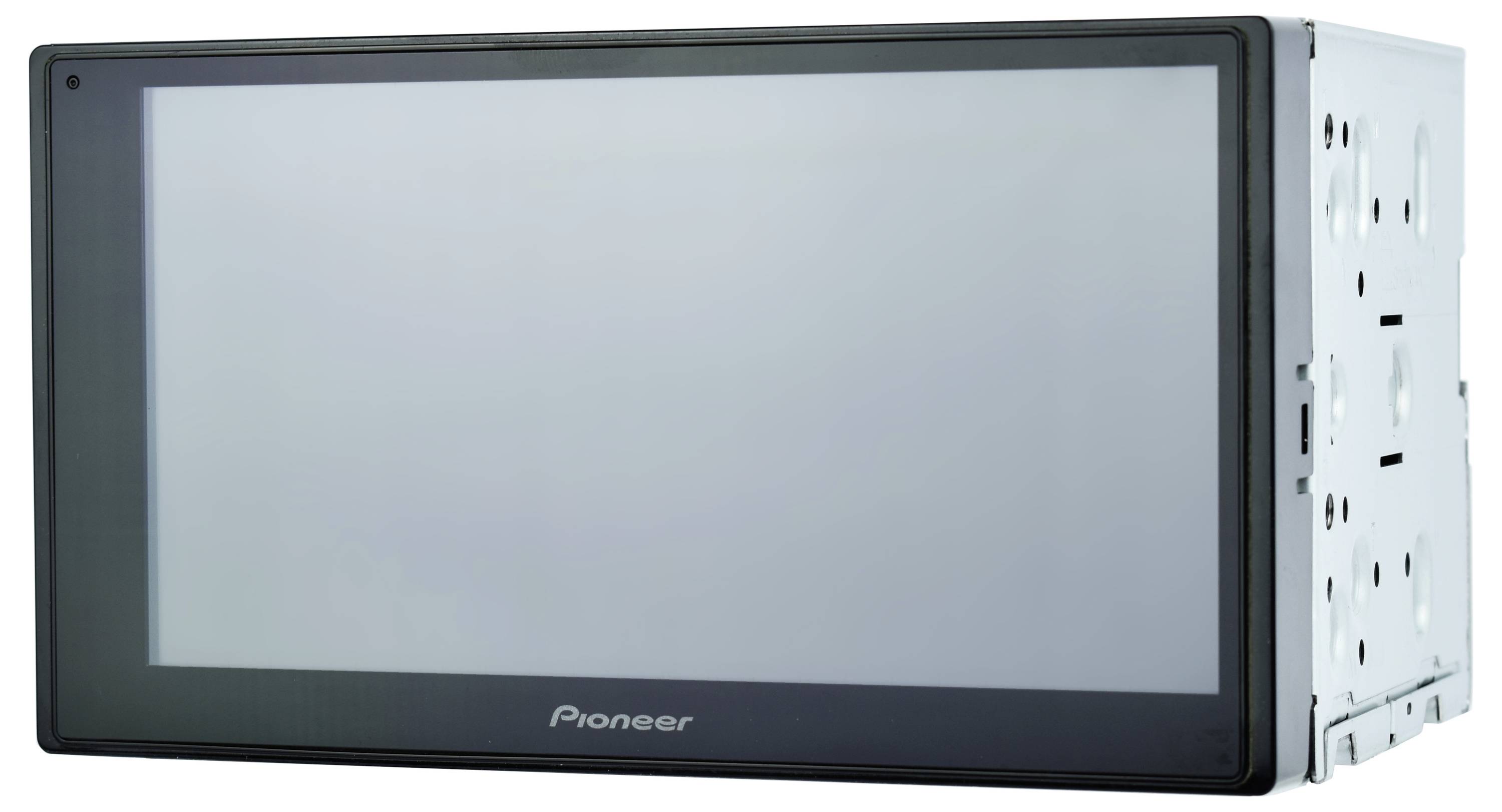 Ein Doppel-DIN-Autoradio mit Touchscreen-Display. Das Gerät ist für den Einbau in der Instrumententafel von Fahrzeugen konzipiert.