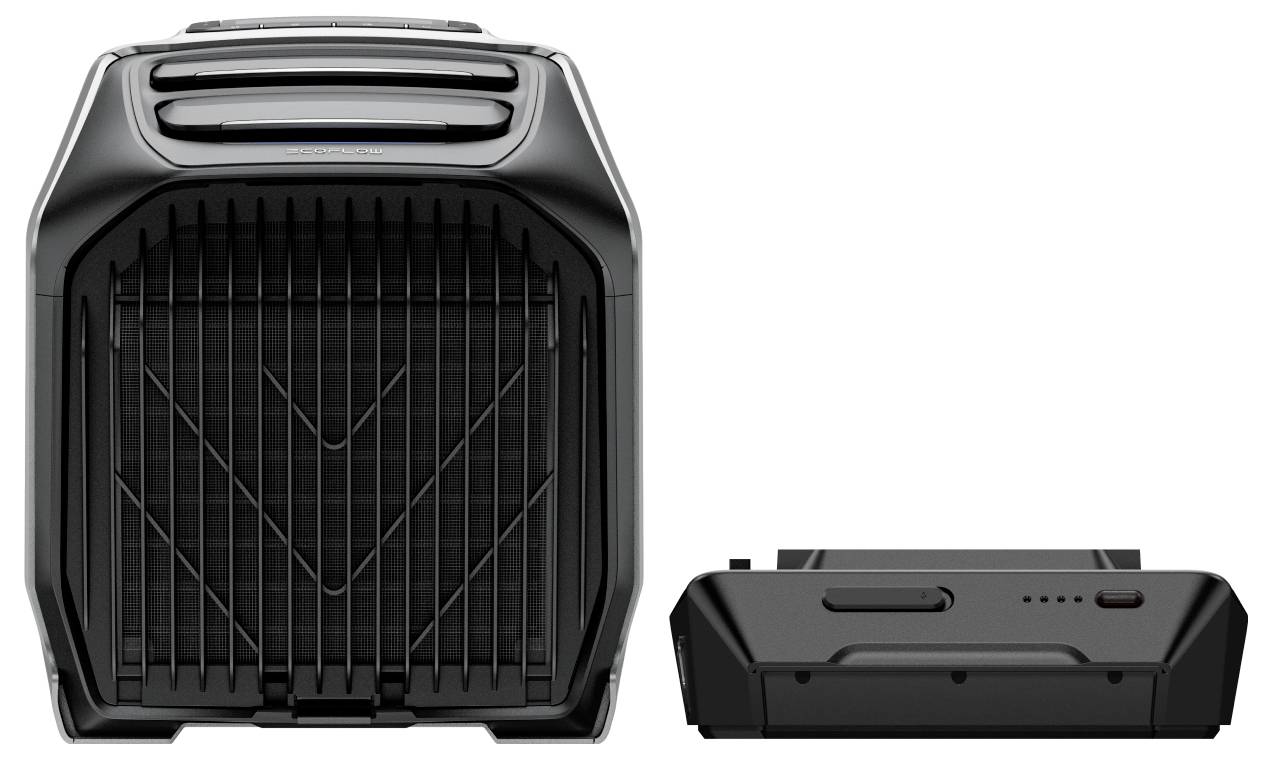 ECOFLOW Wave 3 Mobiles Klimagerät EEK Heizen/Kühlen: A++ (A+++ - D)/A (A+++ - D) 1800 W Schwarz-Grau