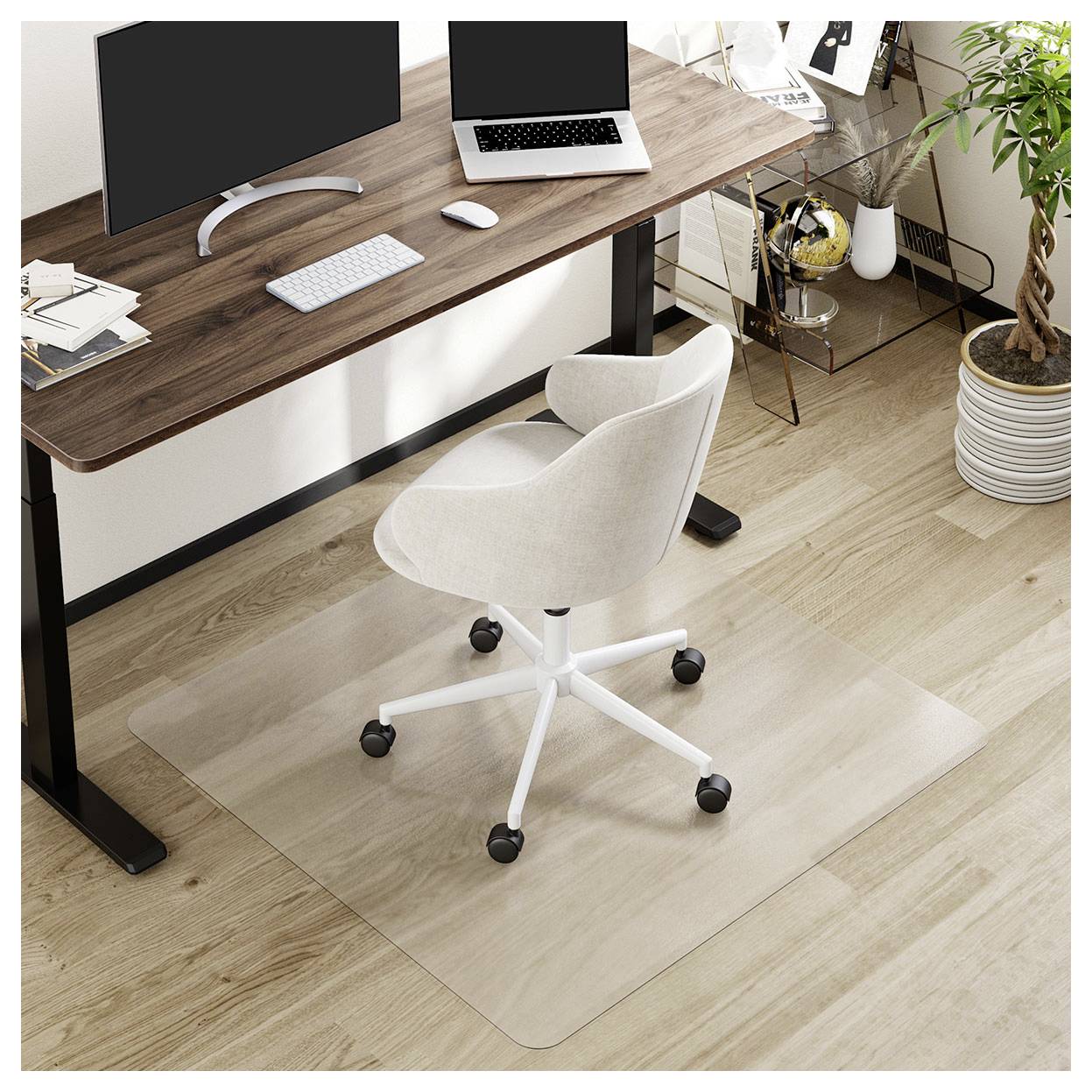 LogiLink EO0086 Bodenschutzmatte, 117x120x0,2 cm, wasserresistent, glänzende Oberfläche, transparent (B x H x T) 1200 x 2 x 1170mm