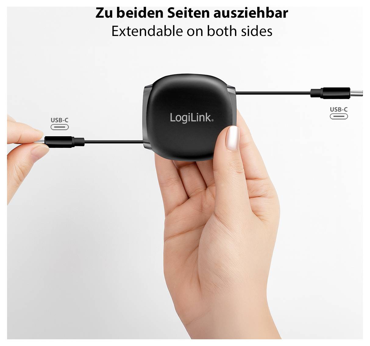 LogiLink USB-C® Kabel USB 2.0 USB-C® Stecker 1.00 m Schwarz beidseitig verwendbarer Stecker, zum Aufdrehen CU0500