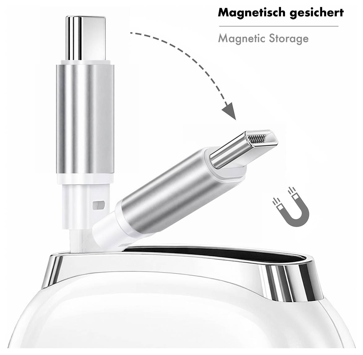 LogiLink USB-C® Kabel USB 2.0 USB-C® Stecker 1.00m Weiß beidseitig verwendbarer Stecker, zum Aufdrehen CU0501