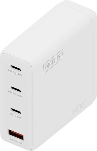 Digitus DA-10305 USB Ladegerät 140 W 1x USB-A, 3x USB-C® Weiß