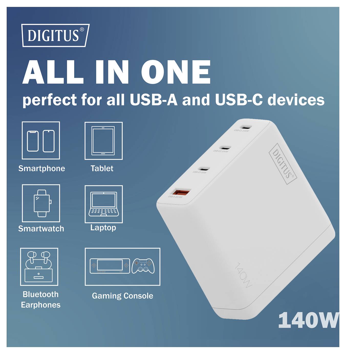 Ein weißes Ladegerät mit 