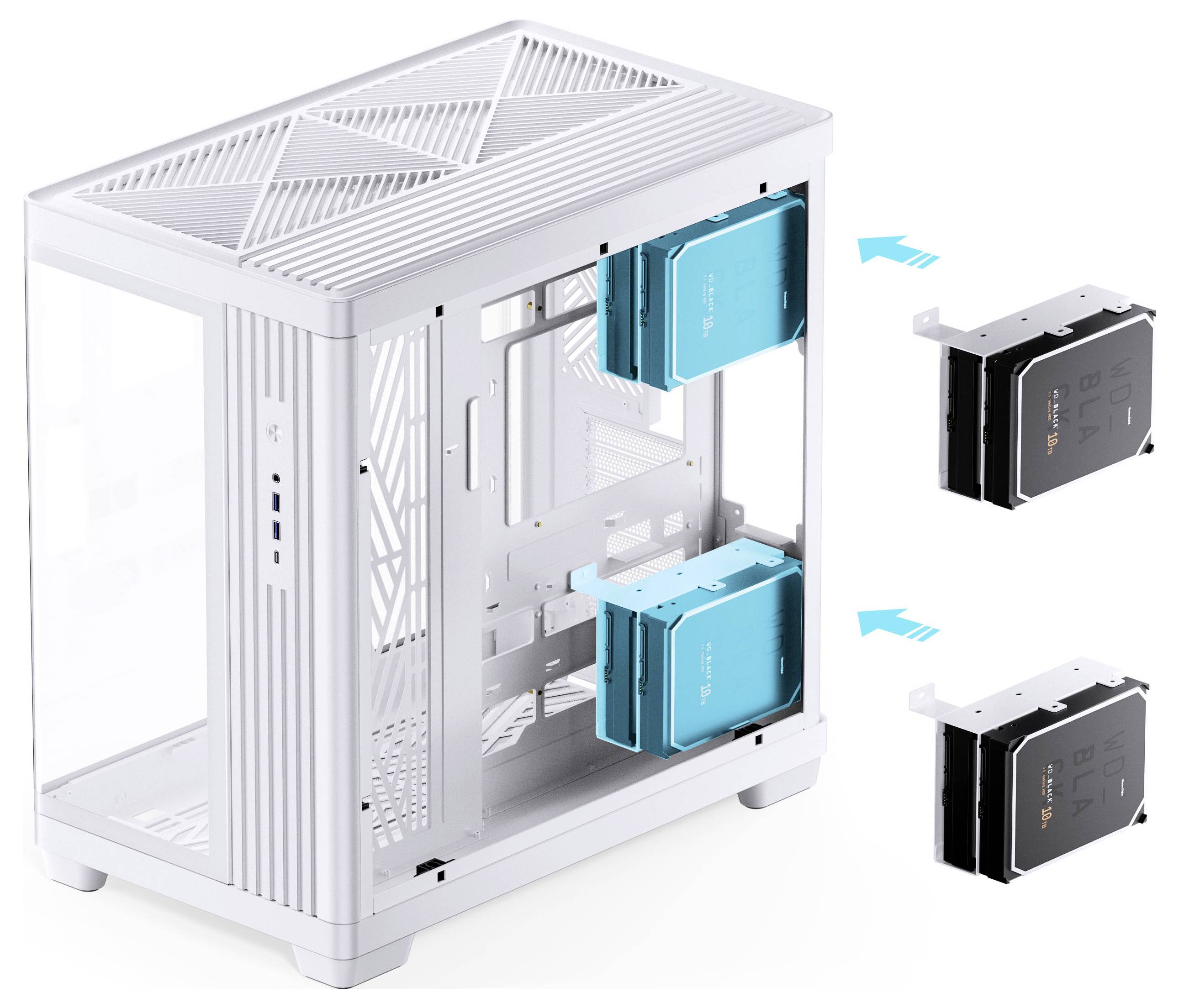 Jonsbo Midi-Tower Gehäuse, PC-Gehäuse, Gaming-Gehäuse Weiß