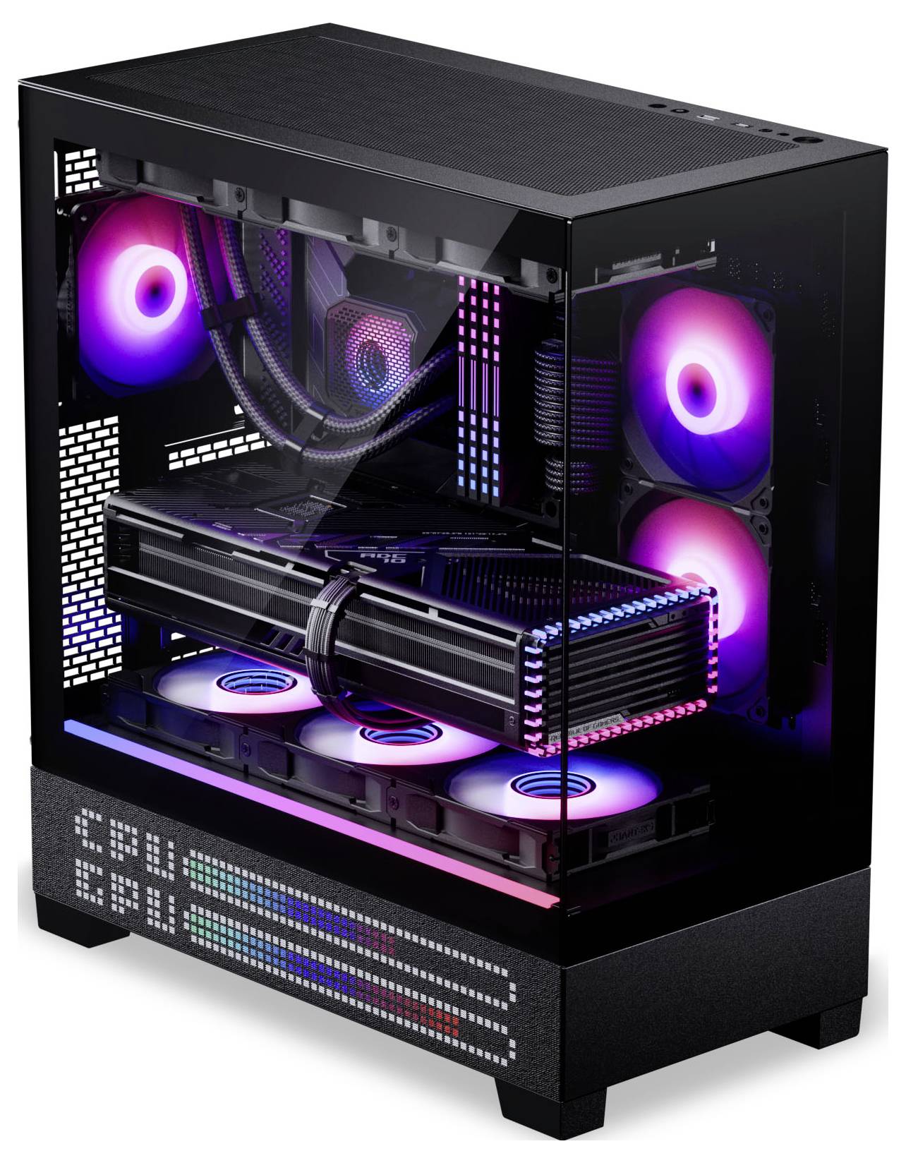 Phanteks XT View Matrix Midi-Tower PC-Gehäuse, Gehäuse, Gaming-Gehäuse Schwarz