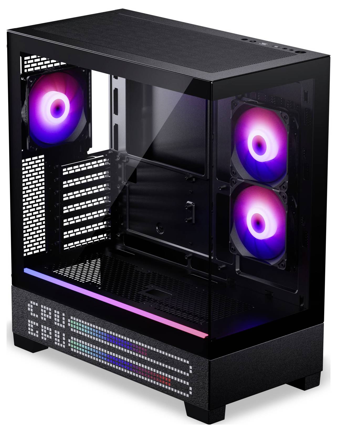Phanteks XT View Matrix Midi-Tower PC-Gehäuse, Gehäuse, Gaming-Gehäuse Schwarz