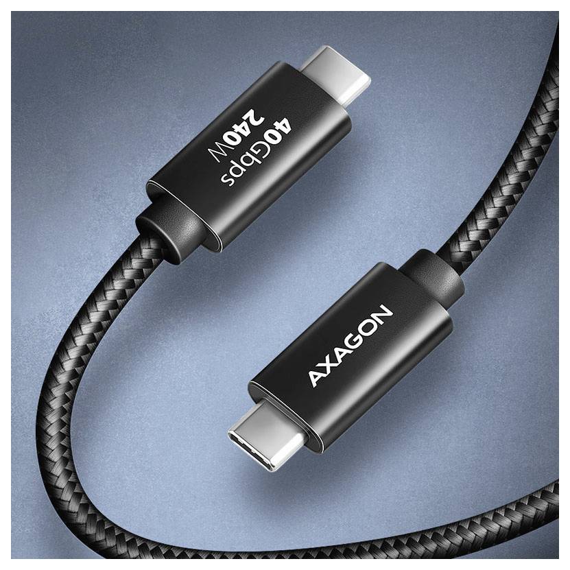 Ein geflochtenes USB-C-Kabel mit der Beschriftung 