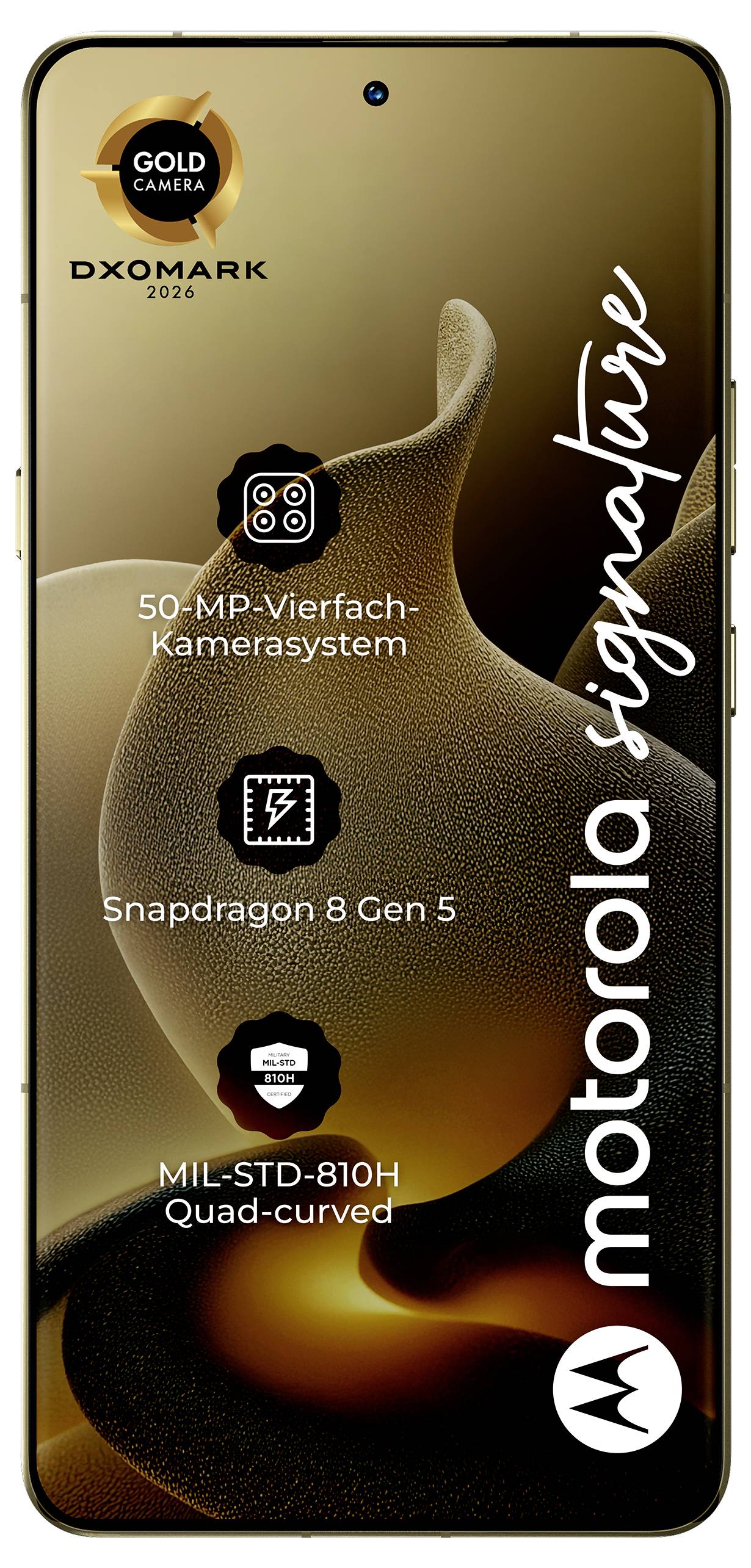 Ein Smartphone mit dem Badge „GOLD CAMERA DXOMARK 2026