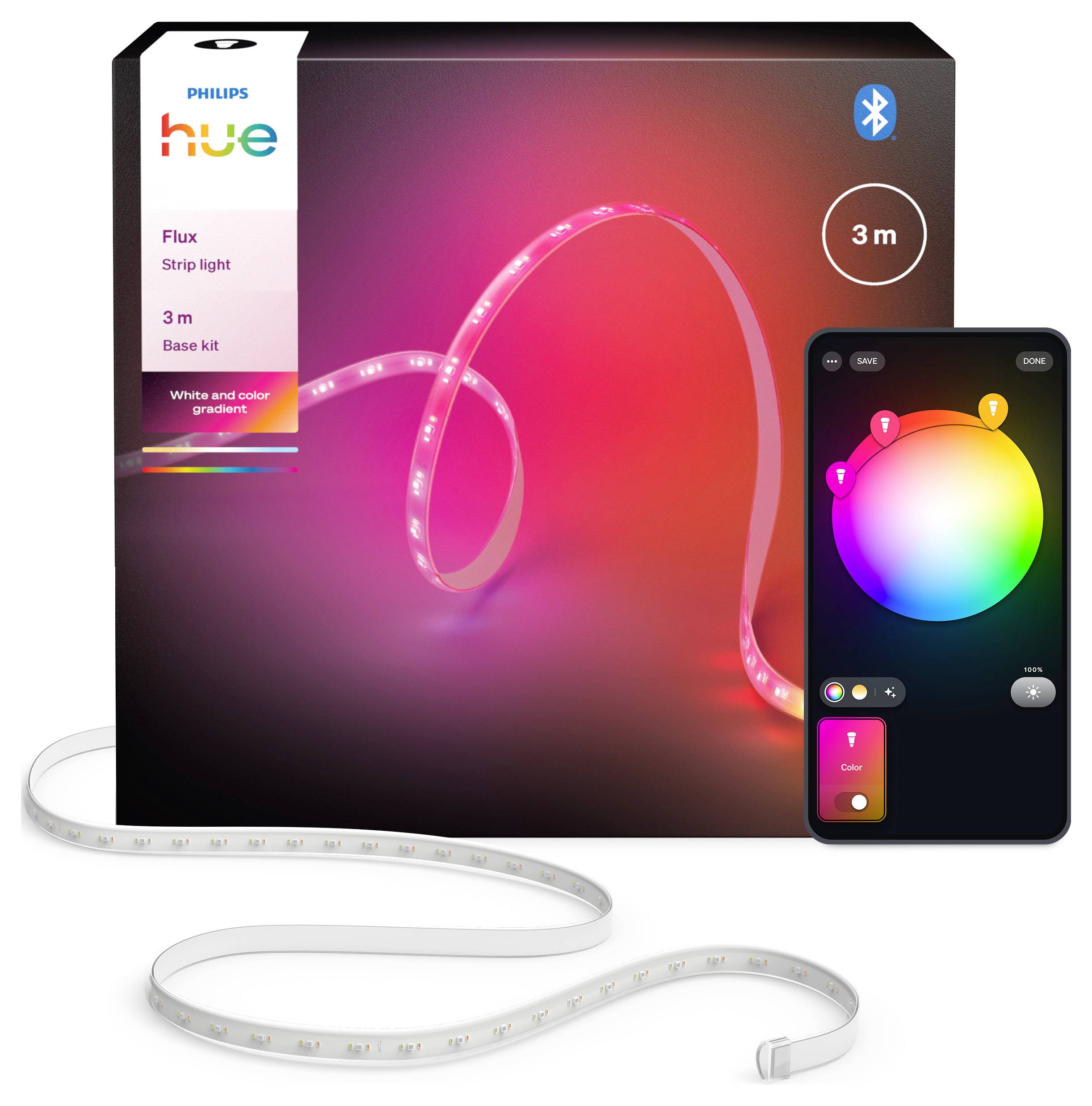 Philips Hue LED-Stripe 8721103087812 EEK: G (A - G) Flux Gradient 12W RGBICWW