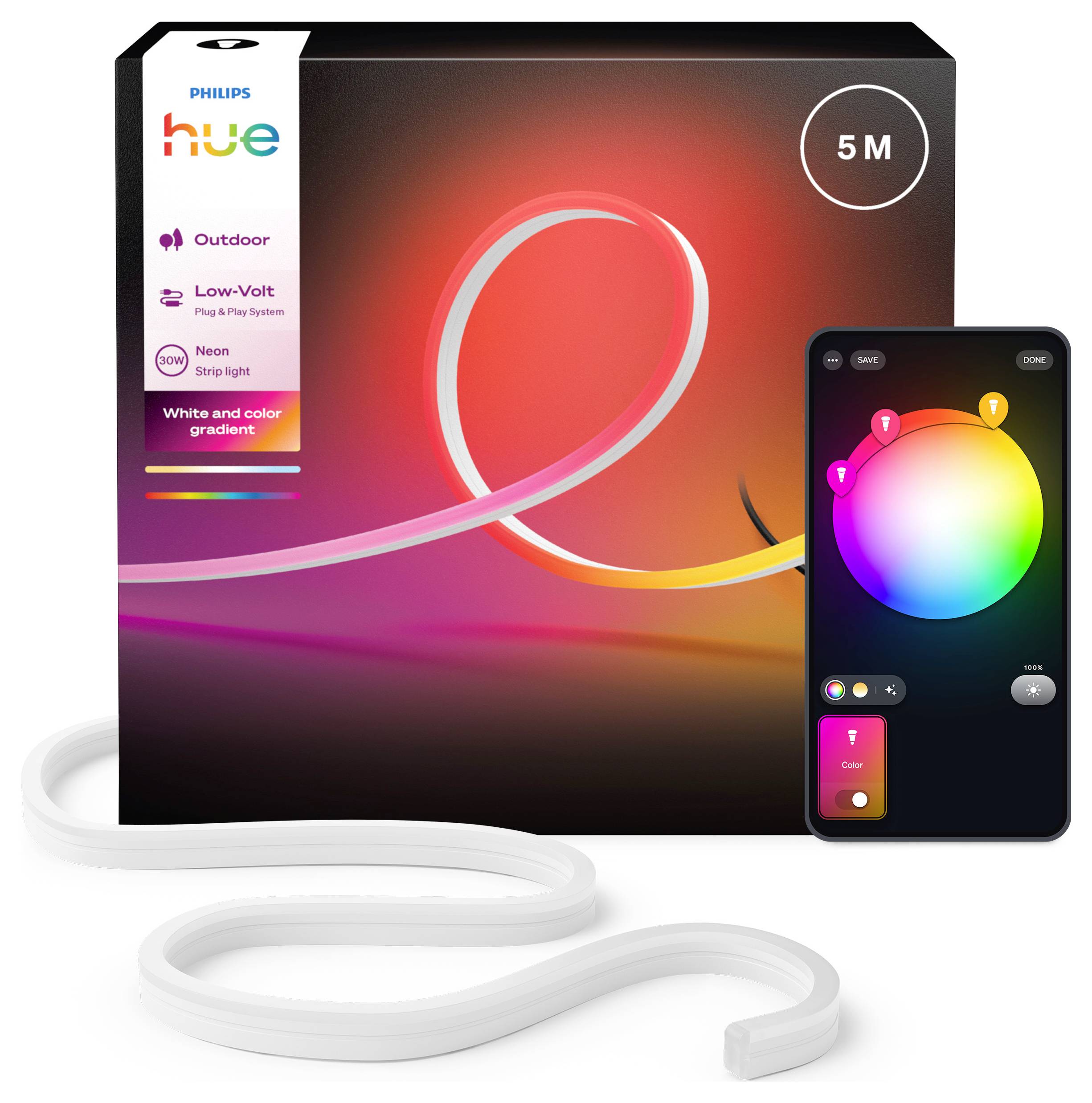 Philips Hue LED-Stripe 8721103088734 EEK: G (A - G) Neon Gradient Outdoor 30 W RGBICWW