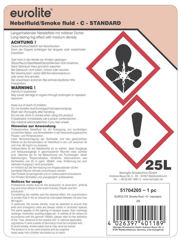 Eurolite SMOKE FLUID -C- Standard Nebelfluid 1St.