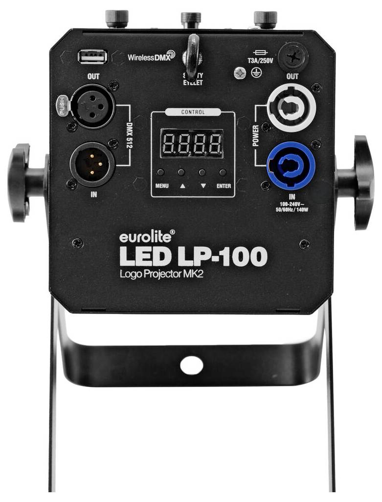 Bedienfeld des „Eurolite LED LP-100 Logo Projector MK2