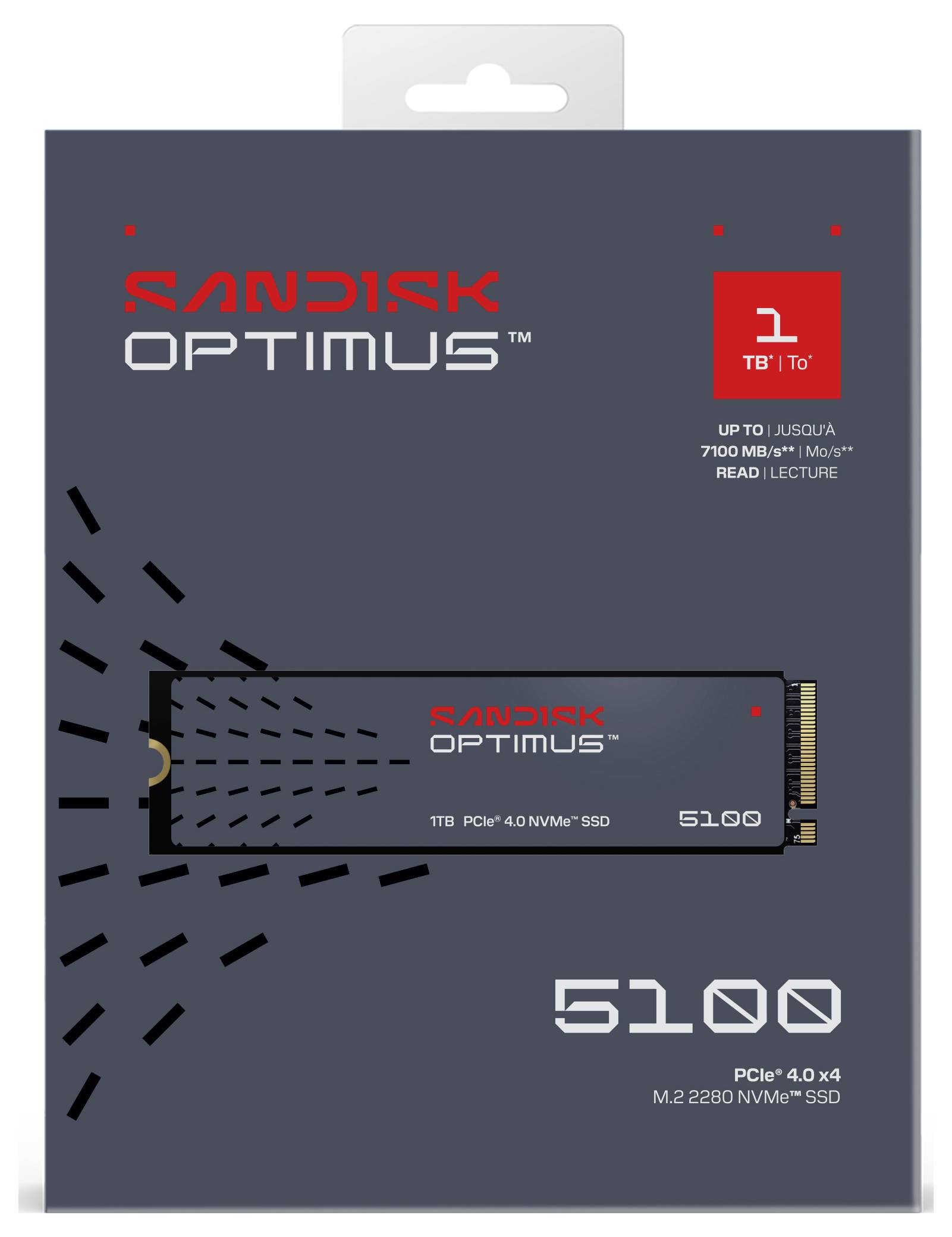 SanDisk Optimus 5100 1 TB Interne M.2 PCIe NVMe SSD 2280 PCIe NVMe 4.0 x4 Retail SDSP51100TAN-000E0