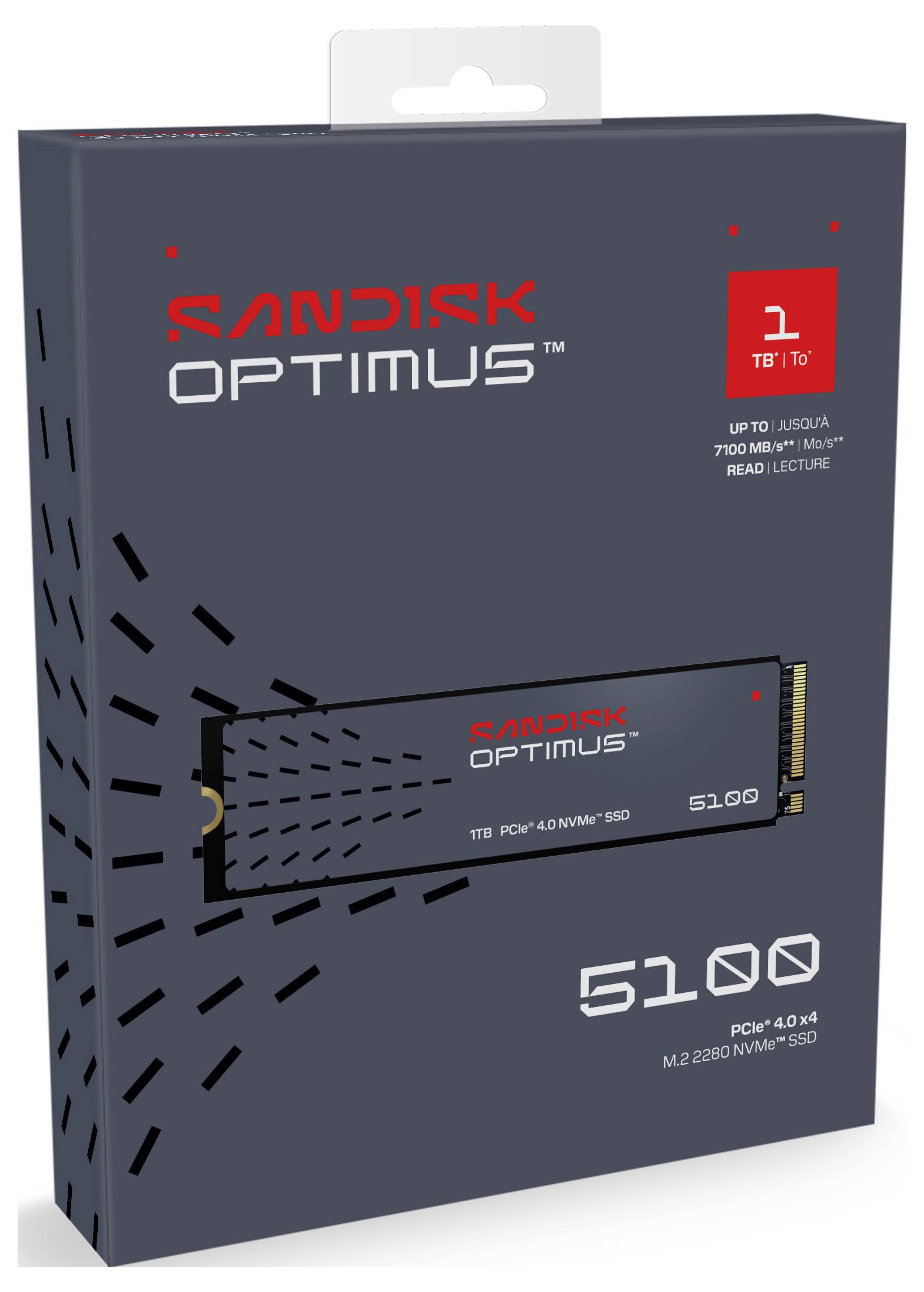 SanDisk Optimus 5100 1 TB Interne M.2 PCIe NVMe SSD 2280 PCIe NVMe 4.0 x4 Retail SDSP51100TAN-000E0