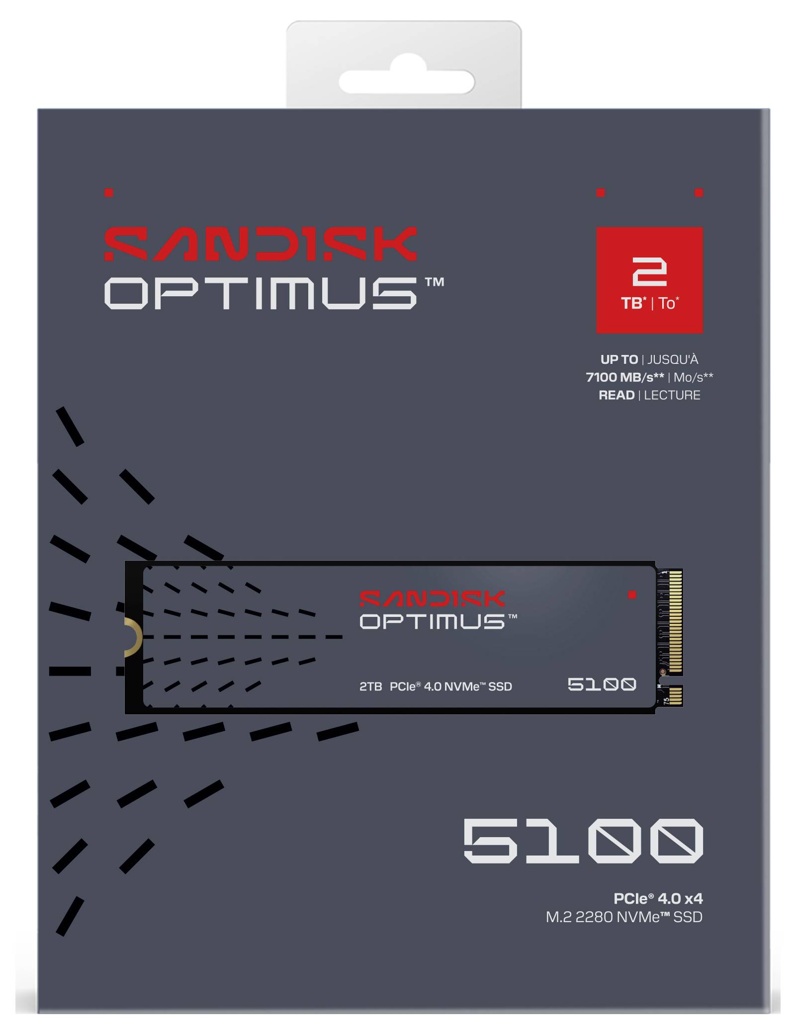 SanDisk Optimus 5100 2 TB Interne M.2 PCIe NVMe SSD 2280 PCIe NVMe 4.0 x4 Retail SDSP51200TAN-000E0