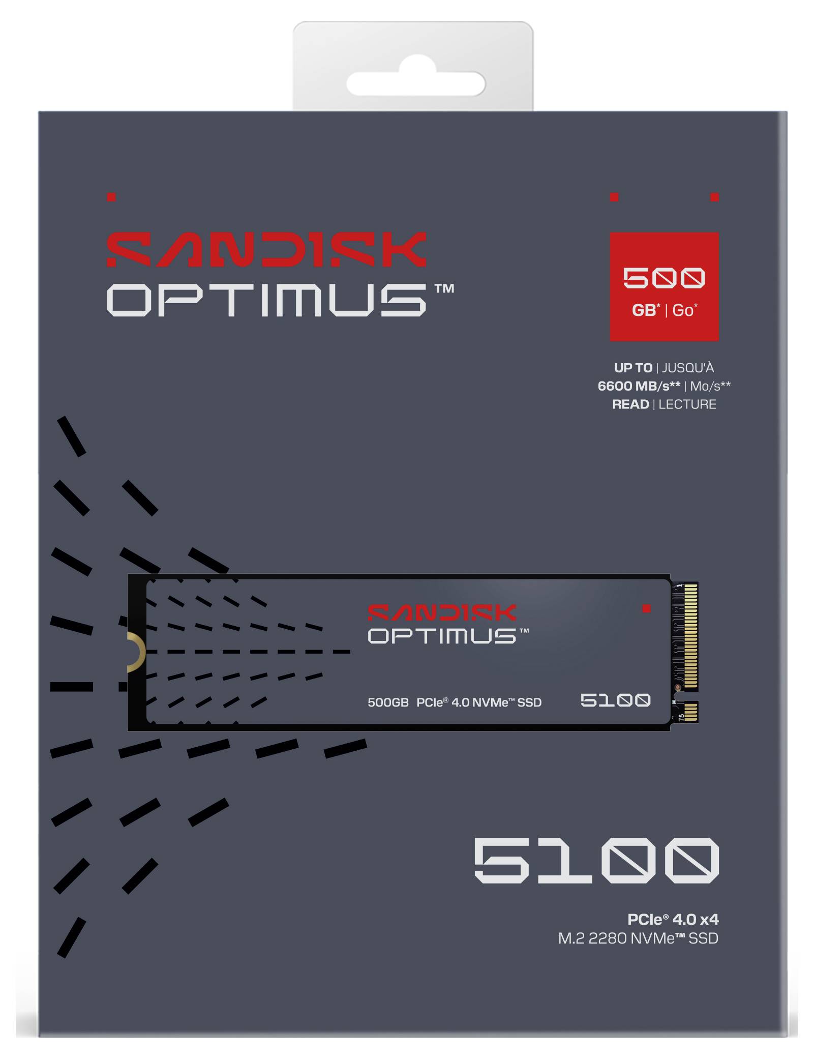 SanDisk Optimus 5100 500 GB Interne M.2 PCIe NVMe SSD 2280 PCIe NVMe 4.0 x4 Retail SDSP51500GAN-000E0