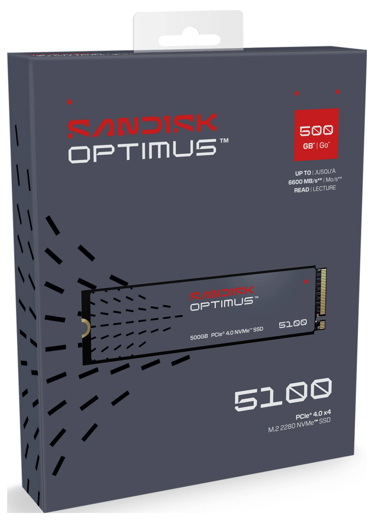 SanDisk Optimus 5100 500 GB Interne M.2 PCIe NVMe SSD 2280 PCIe NVMe 4.0 x4 Retail SDSP51500GAN-000E0