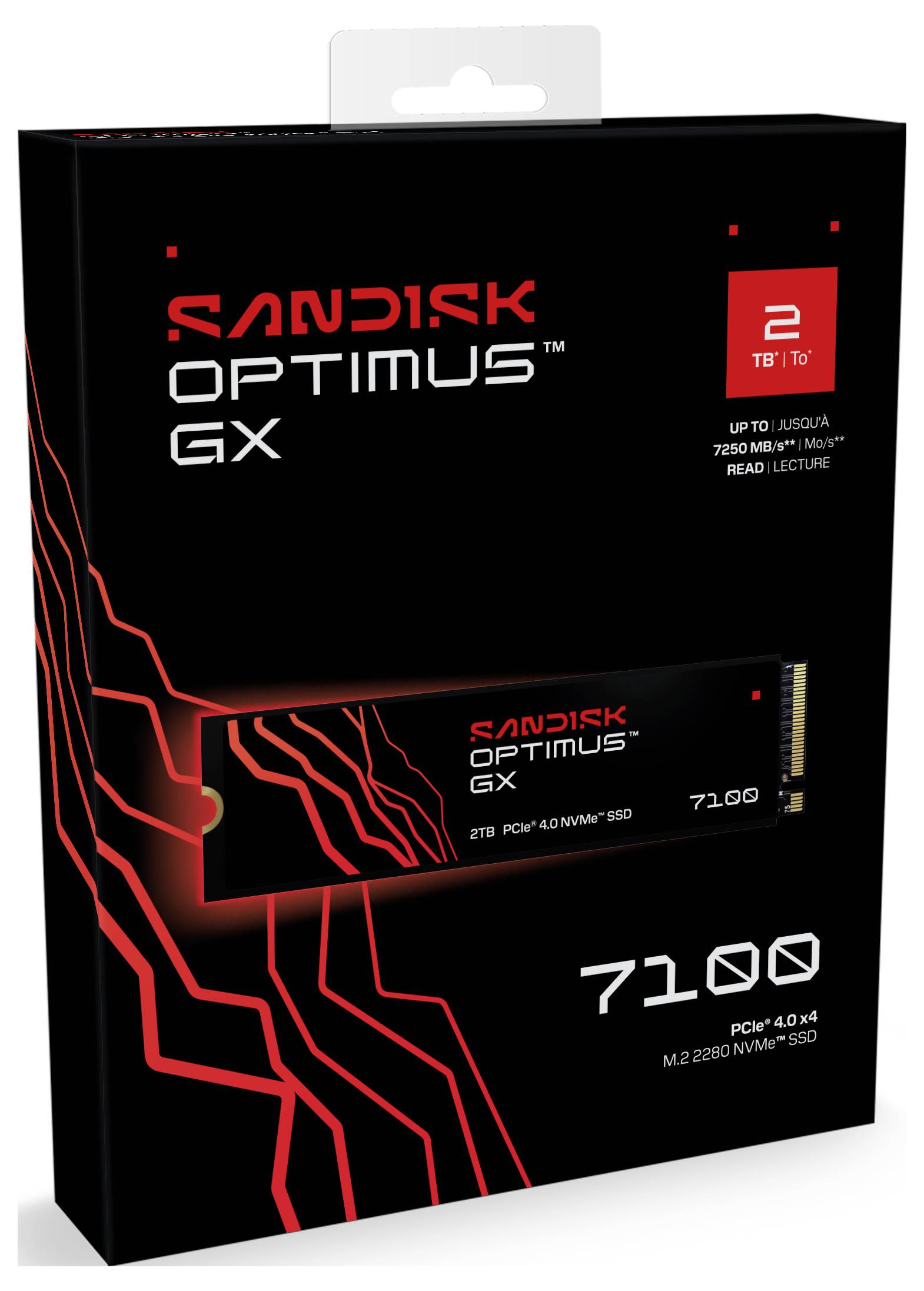 SanDisk Optimus GX 7100 2 TB Interne M.2 PCIe NVMe SSD 2280 PCIe NVMe 4.0 x4 Retail SDSP71200TAN-000E0
