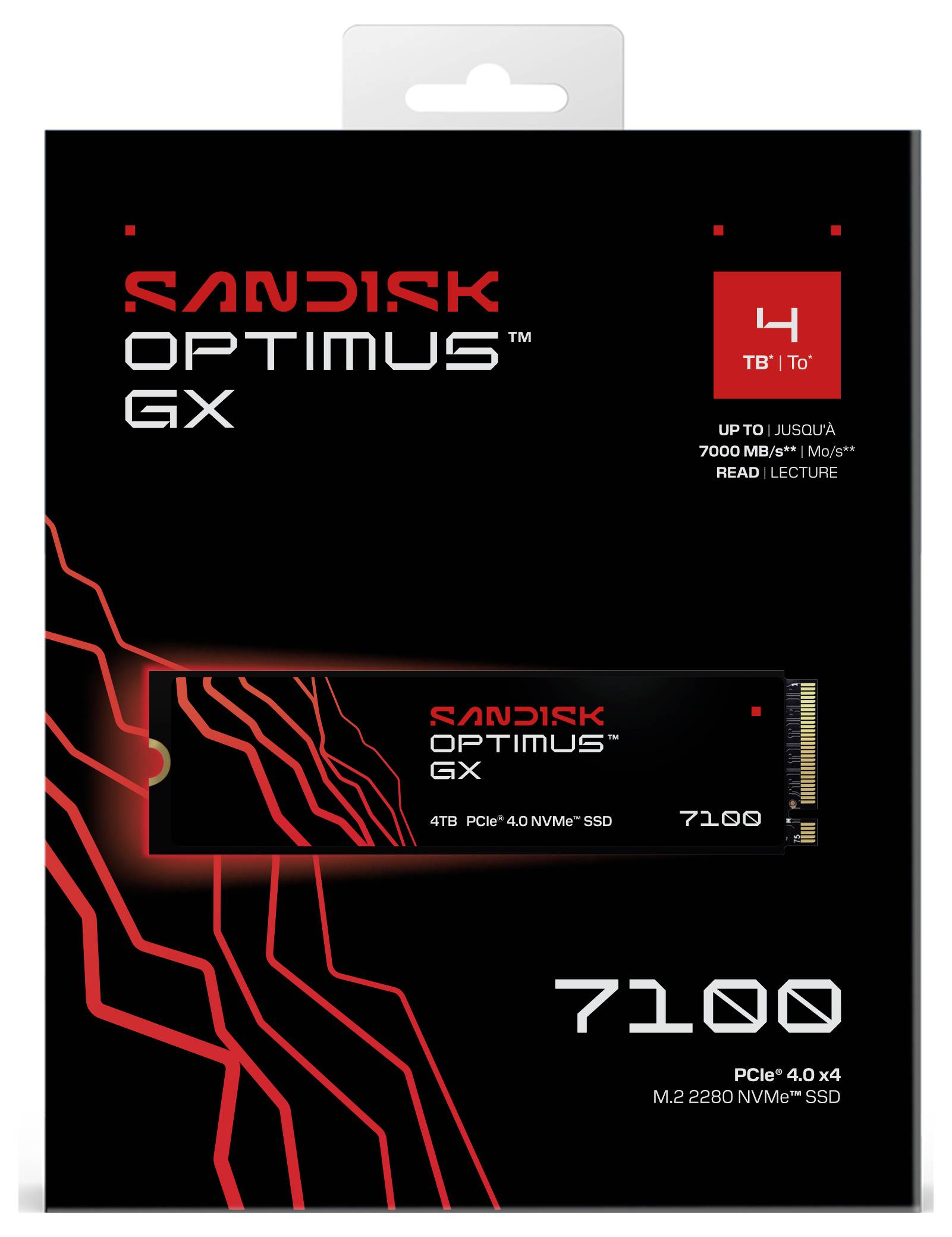 SanDisk Optimus GX 7100 4 TB Interne M.2 PCIe NVMe SSD 2280 PCIe NVMe 4.0 x4 Retail SDSP71400TAN-000E0