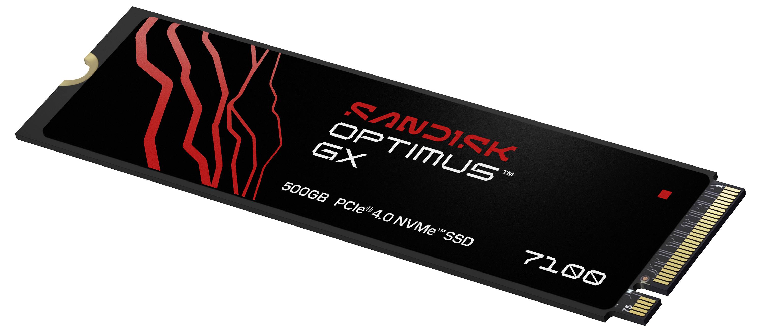 SanDisk Optimus GX 7100 500 GB Interne M.2 PCIe NVMe SSD 2280 PCIe NVMe 4.0 x4 Retail SDSP71500GAN-000E0
