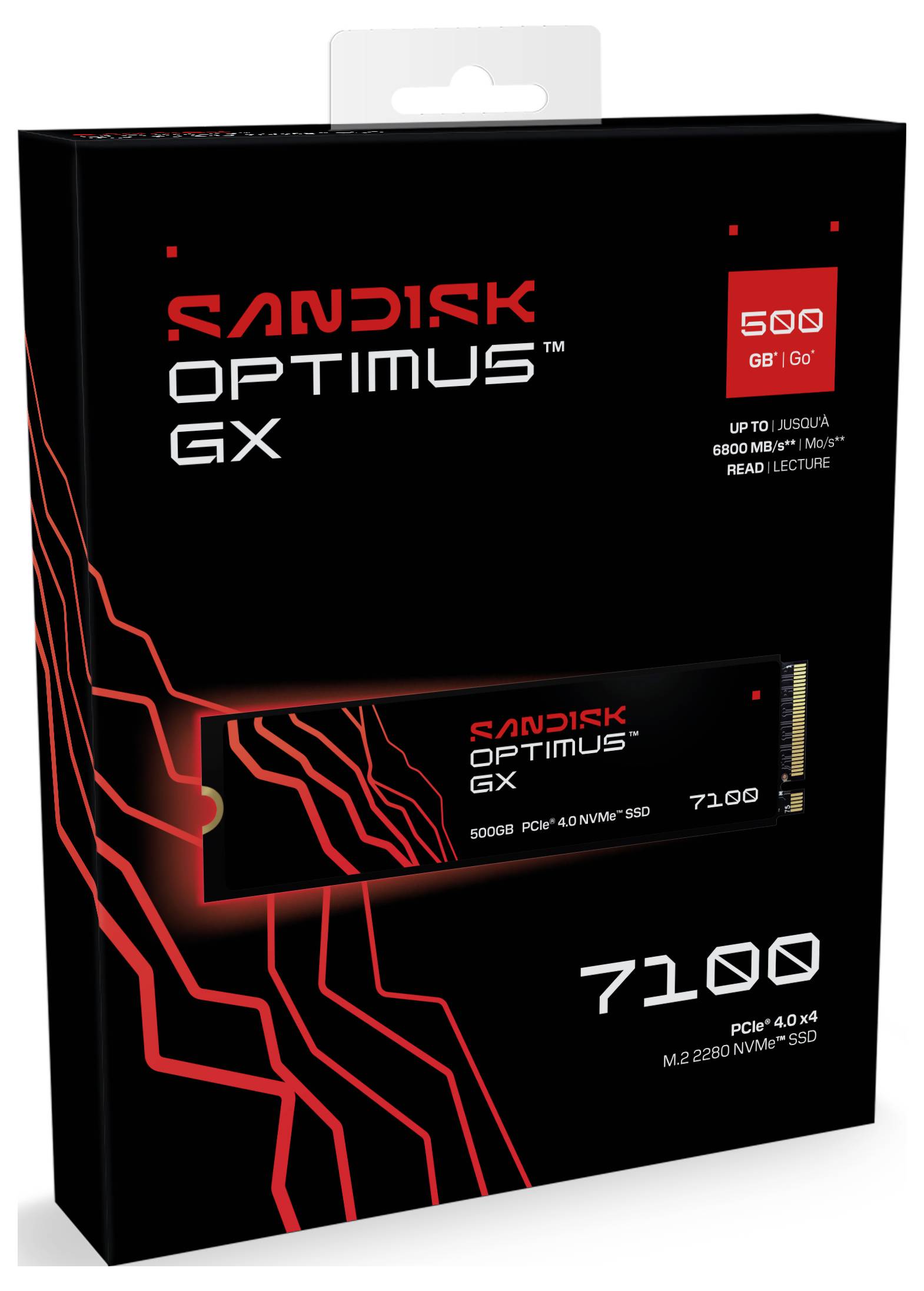 SanDisk Optimus GX 7100 500 GB Interne M.2 PCIe NVMe SSD 2280 PCIe NVMe 4.0 x4 Retail SDSP71500GAN-000E0