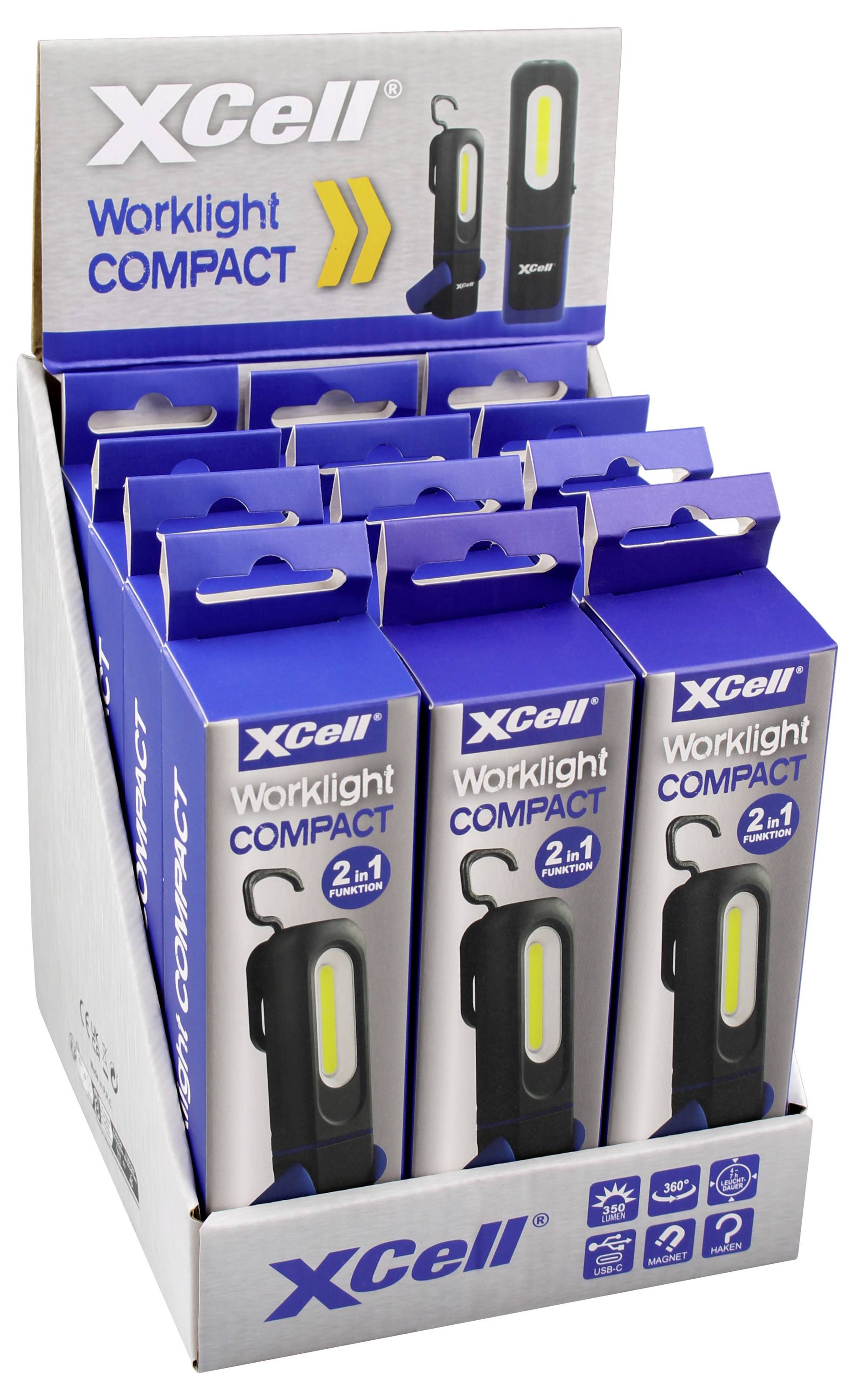 Anzeigebox mit mehreren Paketen von „XCell Worklight COMPACT 2-in-1