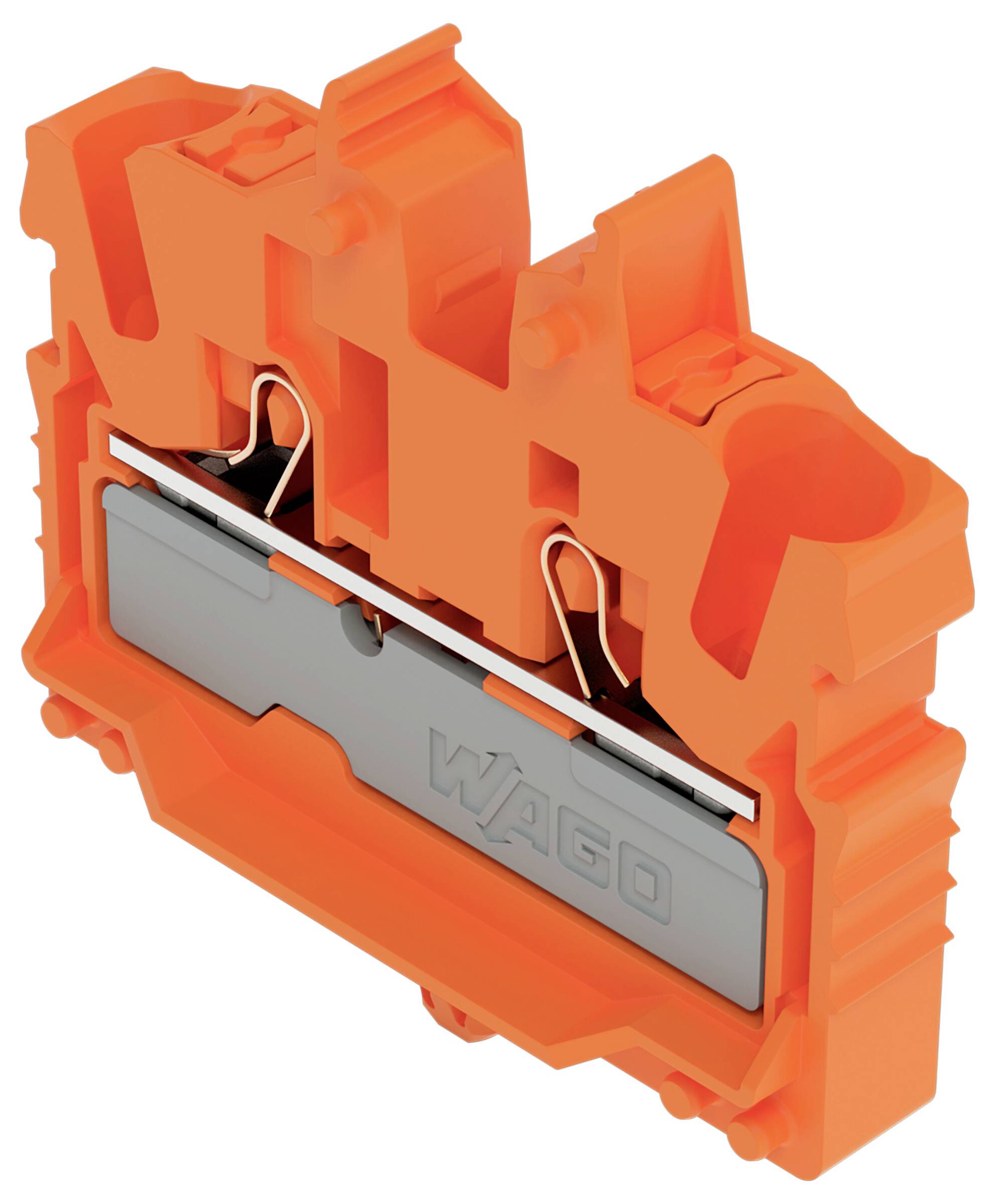 Eine kleine, graue elektronische Komponente mit zwei Metallstiften und einem dreieckigen Gehäuse, die häufig auf Leiterplatten für Verbindungen verwendet wird.