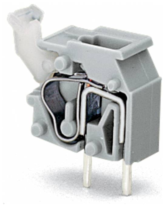Nahaufnahme einer schwarzen doppelten Elektrosteckdose von vorne, die zwei rechteckige Schlitze für Standard-Steckertypen zeigt.