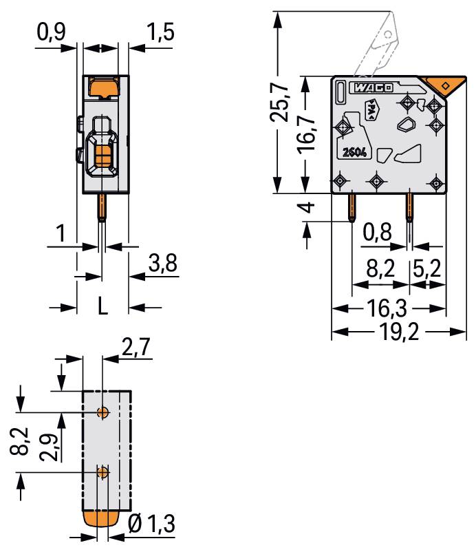 WAGO 2604-1101/000-023 Leiterplattenklemme 280 St.