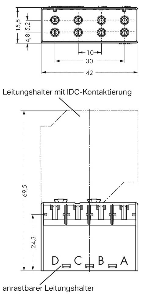 „Leitungshalter mit IDC-Kontaktierung