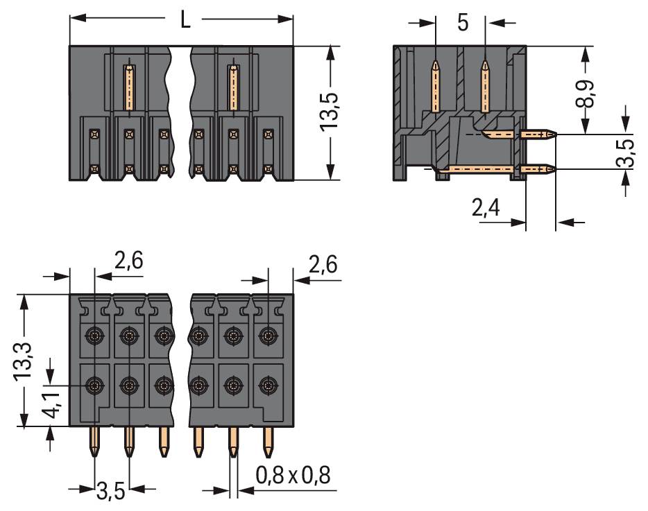 WAGO 713-1422/105-000 Stiftleiste 160St.