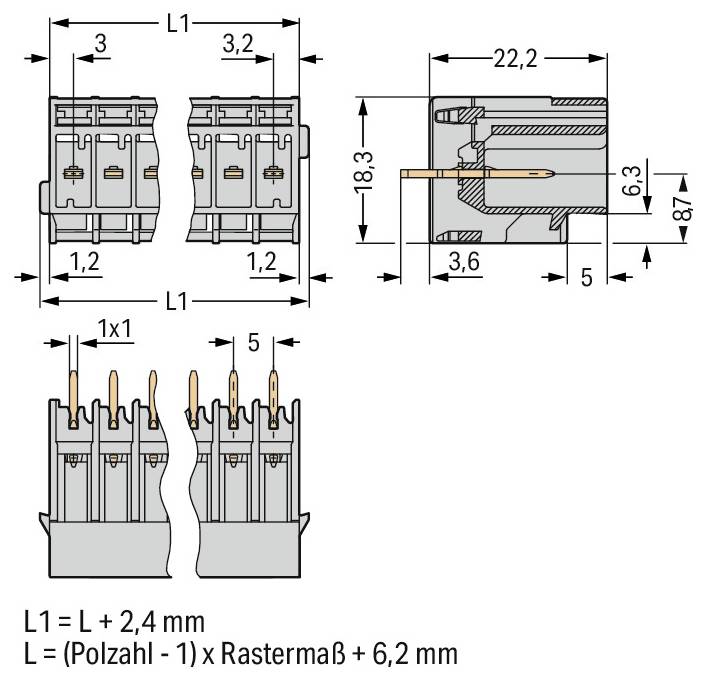 WAGO 769-632/000-036 Stiftleiste 200St.