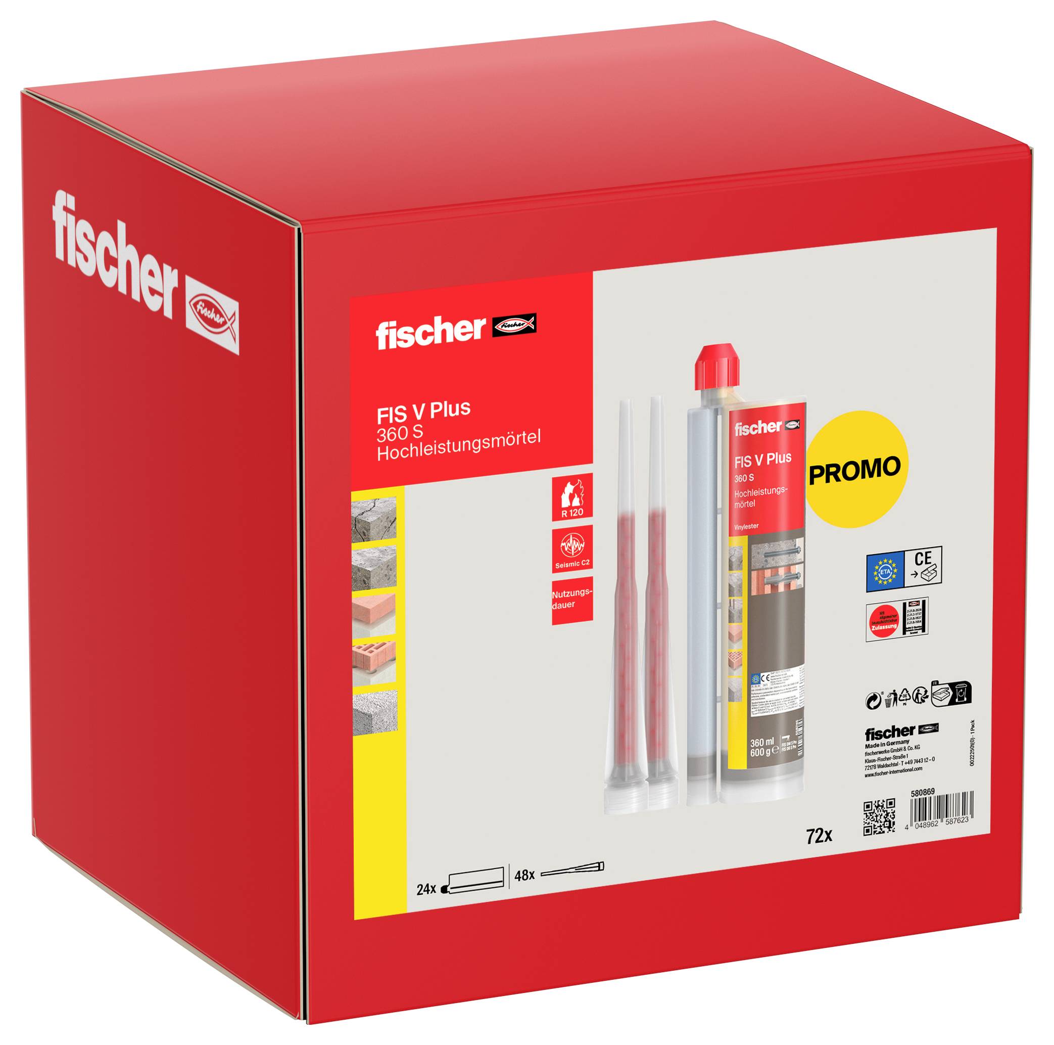 Rote Schachtel mit „fischer