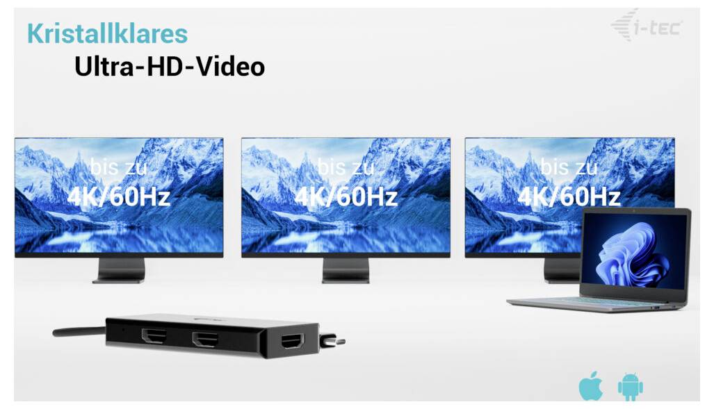 Itec USB-C® Dockingstation I-TEC USB-C Triple 4K HDMI Adapter PD