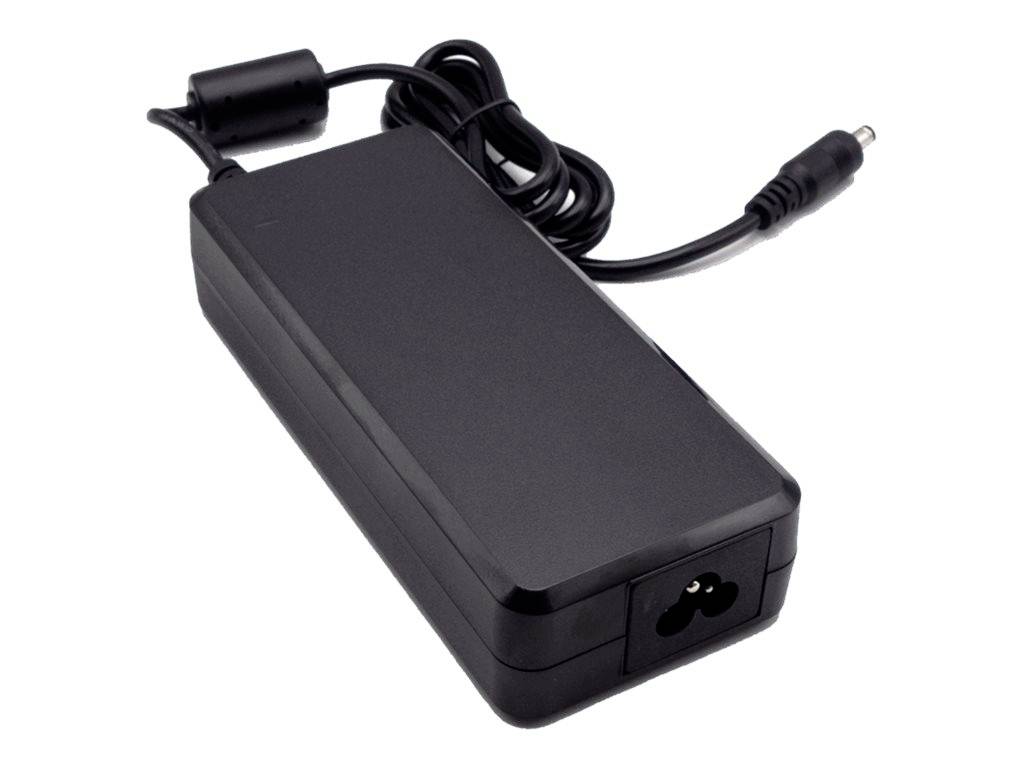 Schwarzer Laptop-Stromadapter mit angebrachtem Kabel und DC-Stecker