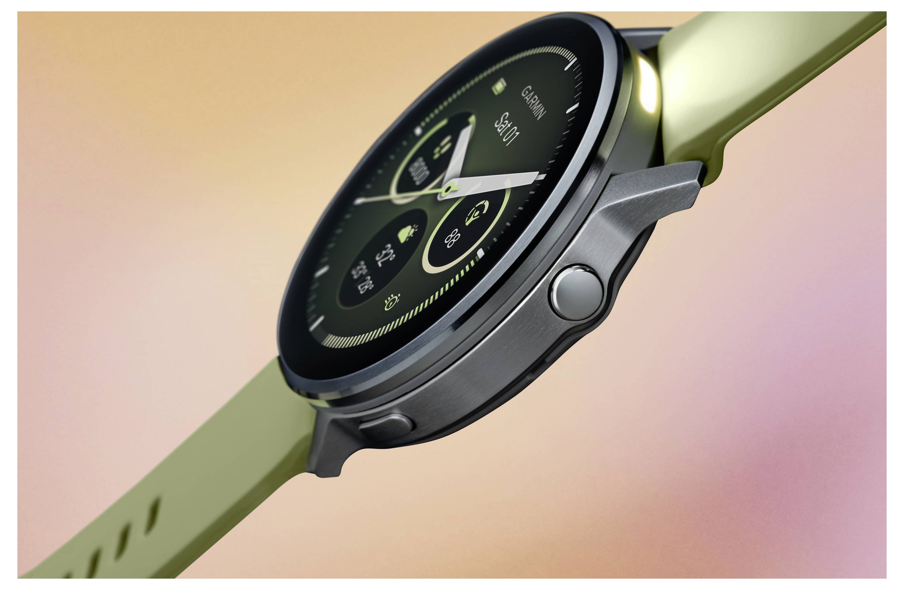 Garmin Venu® 4 - Grau/Silber Smartwatch Zitrone