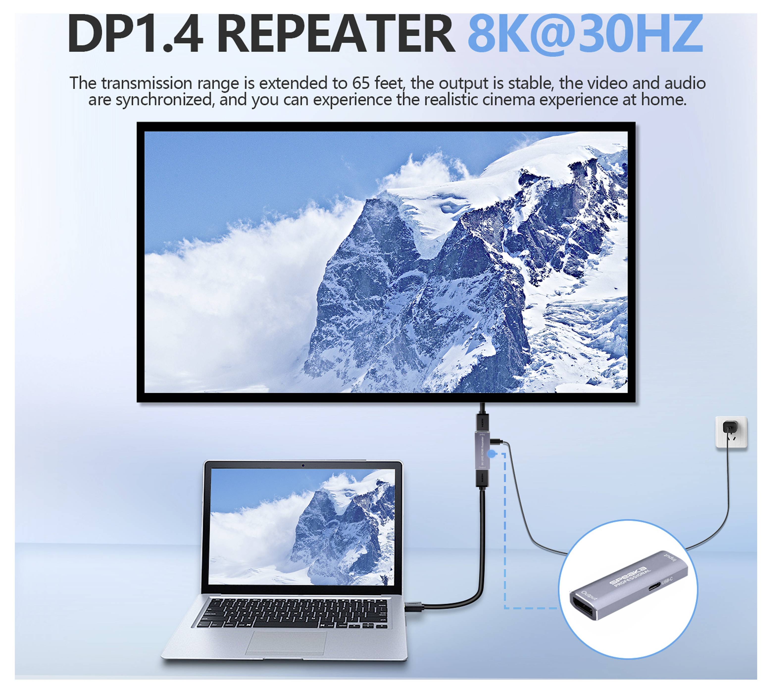 SpeaKa Professional SP-DPR8K DisplayPort 20m