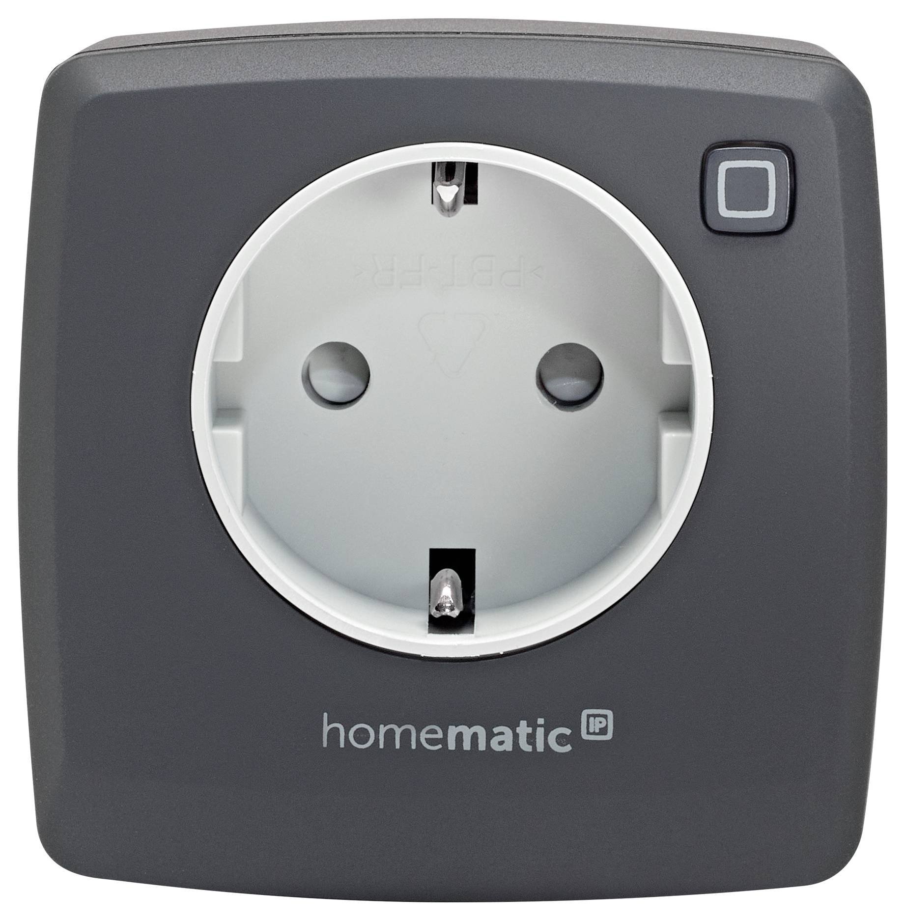Homematic IP Steckdose Funk Schalt-Mess-Steckdose, anthrazit