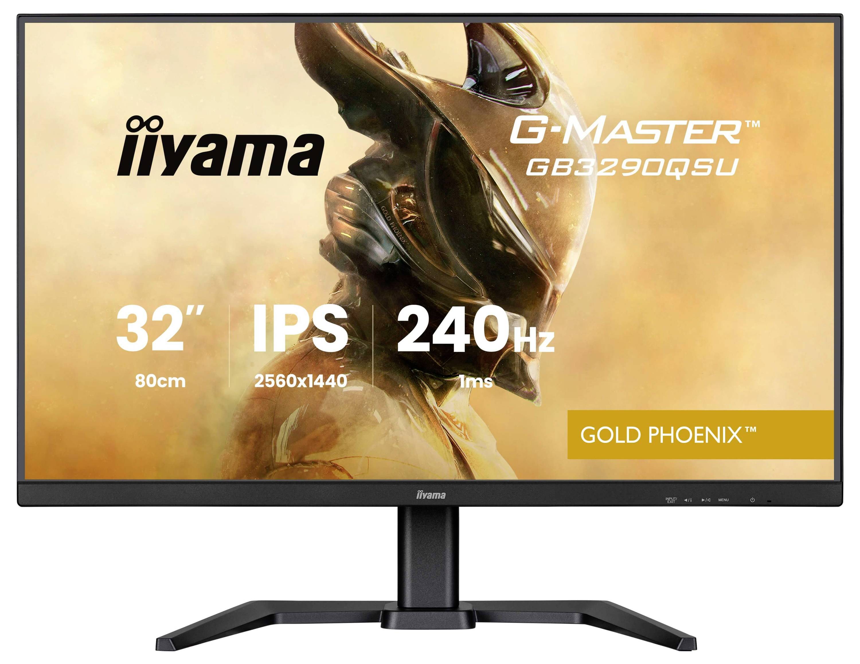 Monitor mit iiyama G-Master, Modell GB3290QSU, Merkmale: 32-Zoll-Bildschirm, 2560x1440 Auflösung, 240Hz, IPS-Panel, „Gold Phoenix
