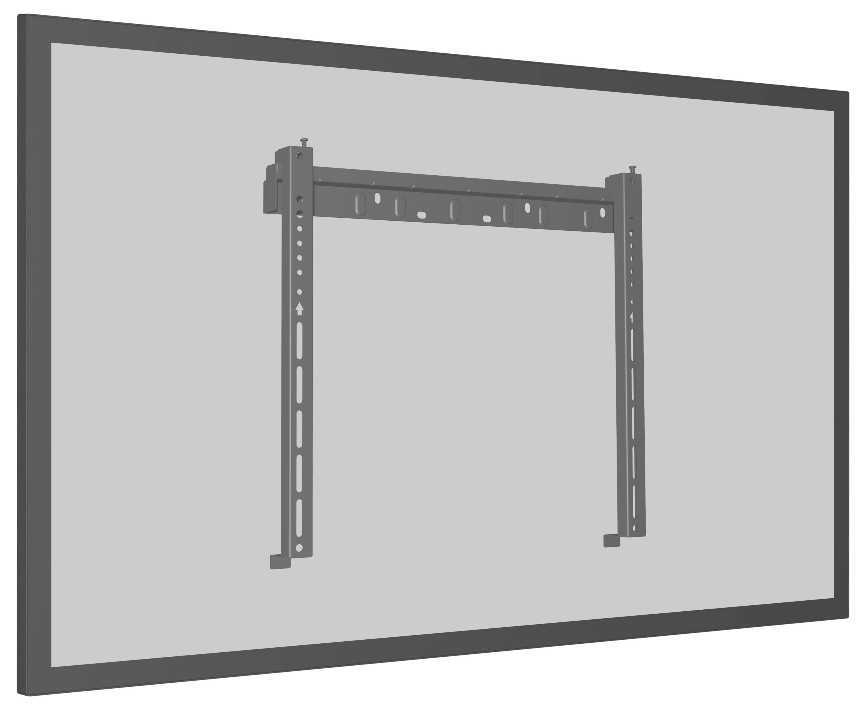 Ein von hinten betrachteter Monitor mit einem verstellbaren Ständer und verschiedenen Anschlüssen. Der Markenname „iiyama