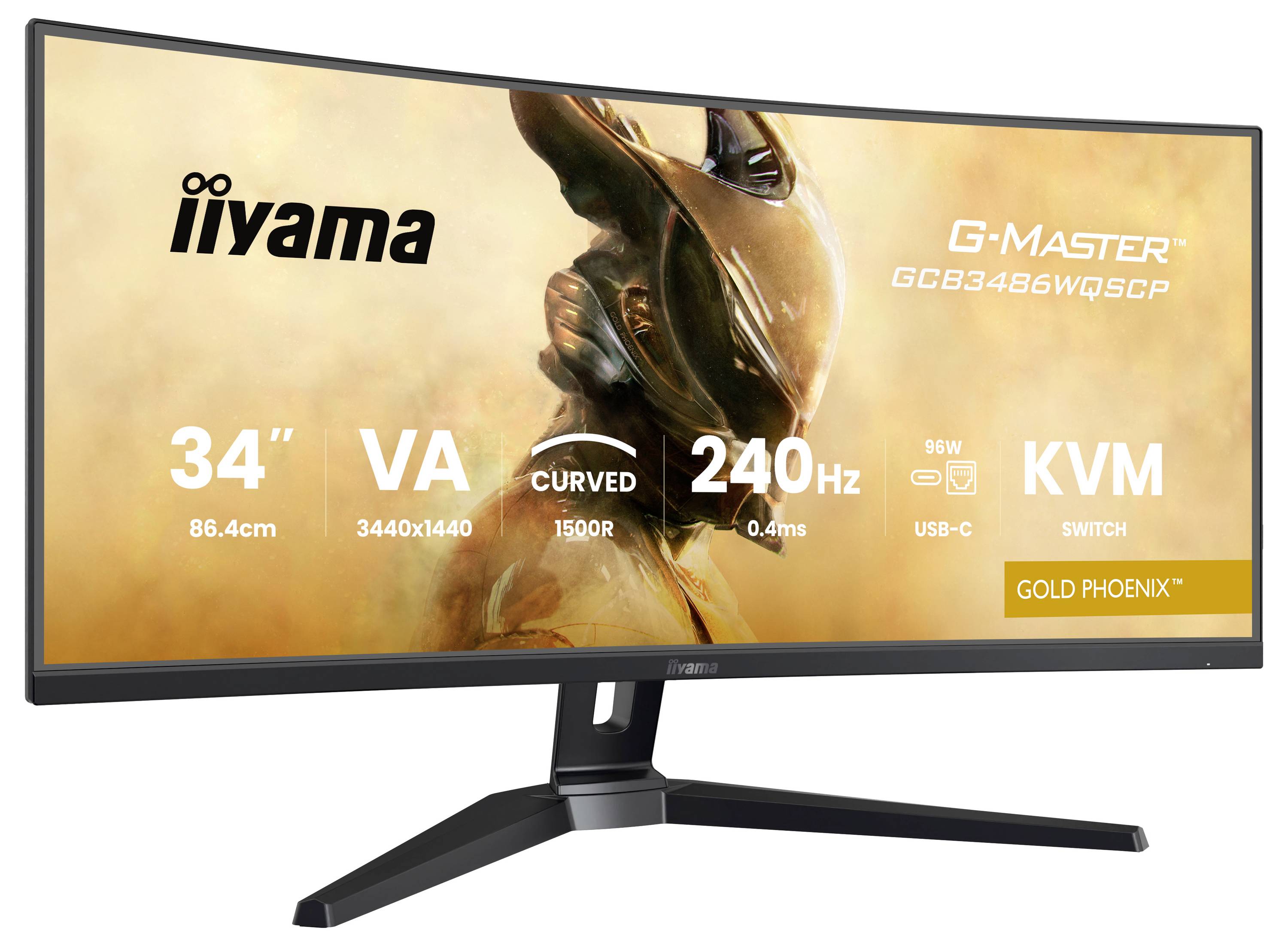 Ein ultrabreiter gebogener Monitor mit folgenden Spezifikationen: 34