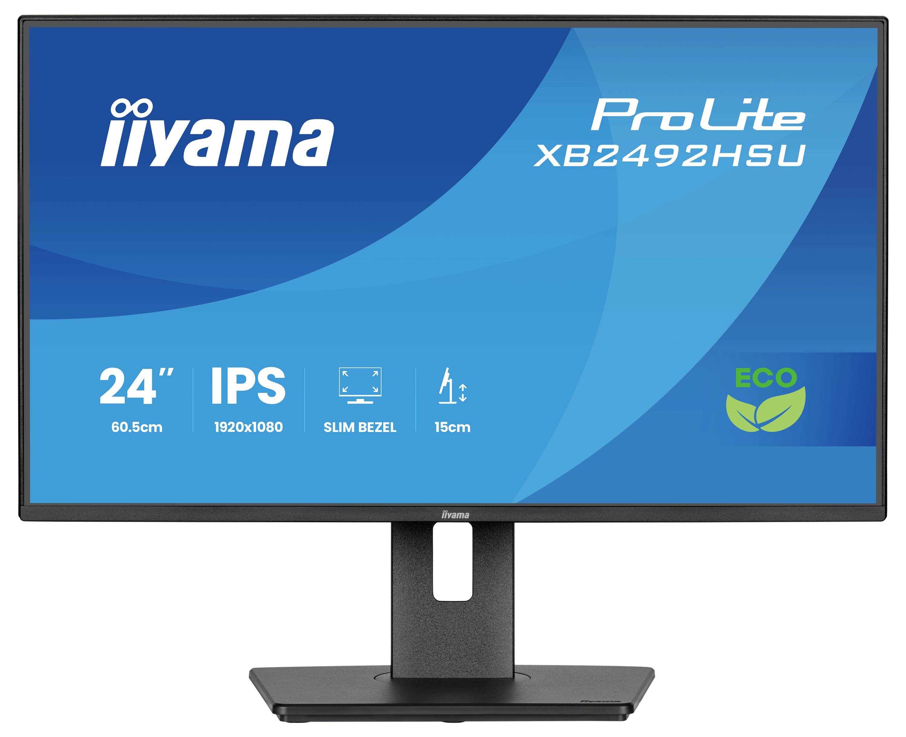 Ich weiß nicht, wer das ist, aber es ist ein Werbebild eines 24-Zoll-iiyama-ProLite-Monitors mit IPS-Technologie und Eco-Features.