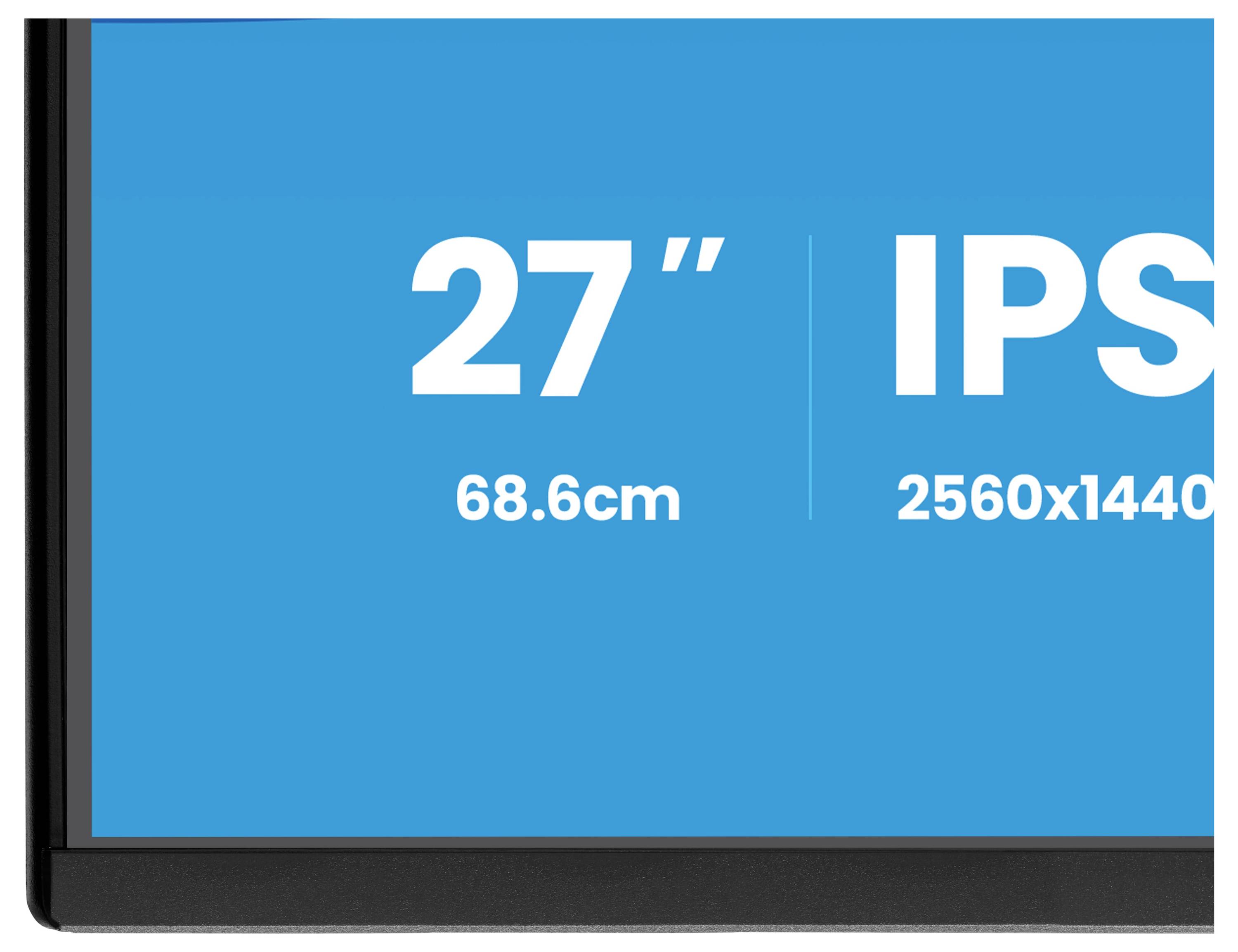 Eine Ecke eines Computermonitors wird angezeigt, mit Text, der „27