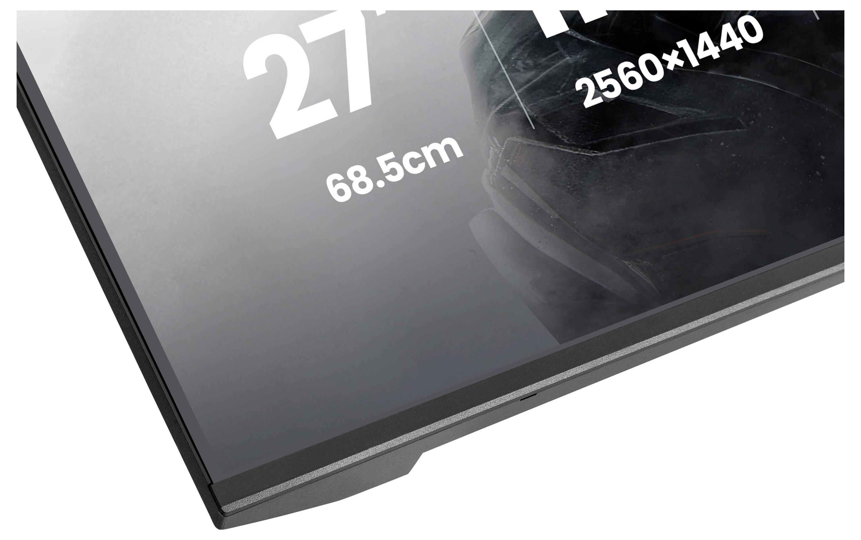 Ein Eckbereich eines Breitbild-Monitors mit der Anzeige von „27