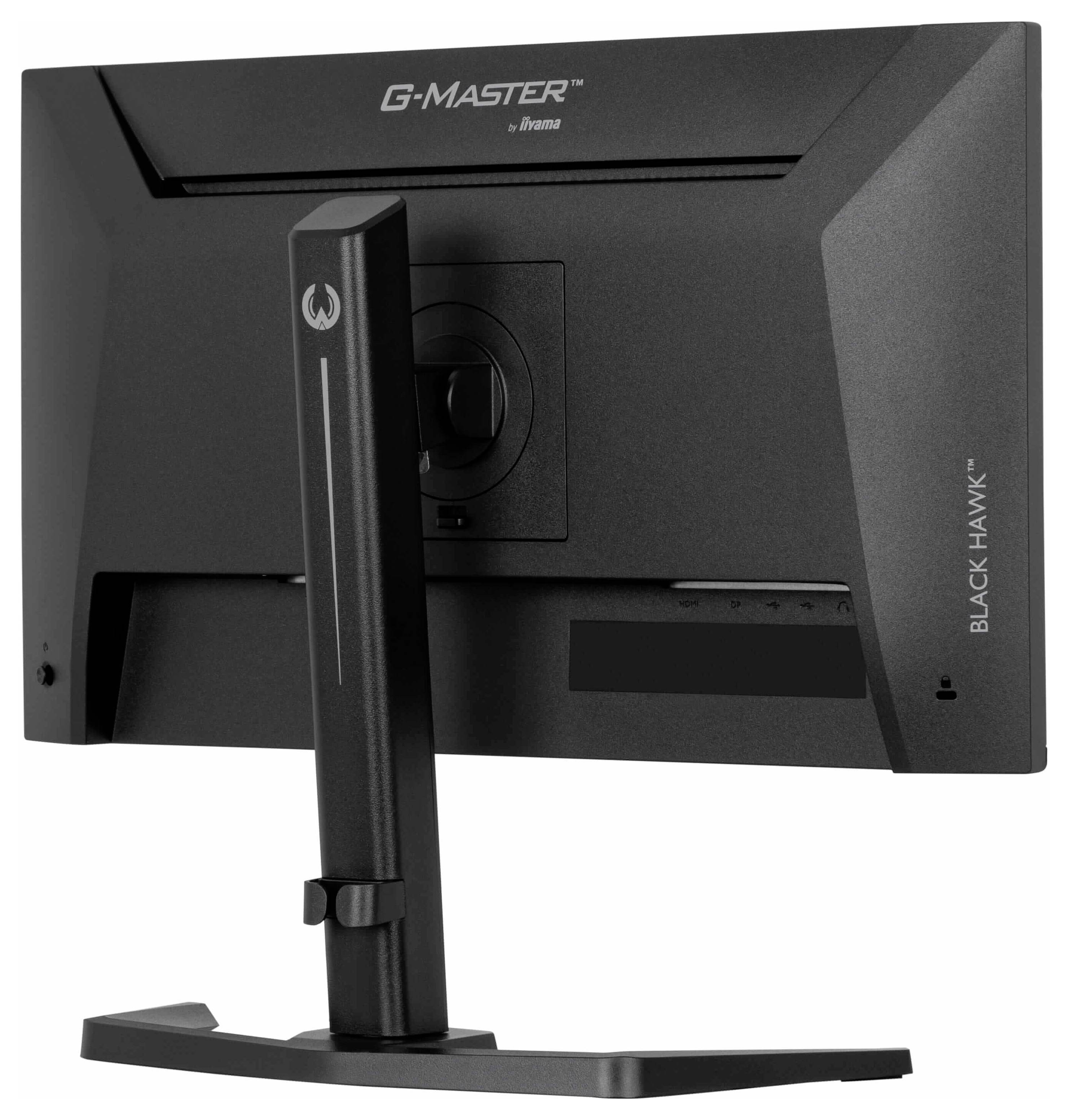Ein schwarzer Computermonitor mit elegantem Design mit dem Titel „G-Master