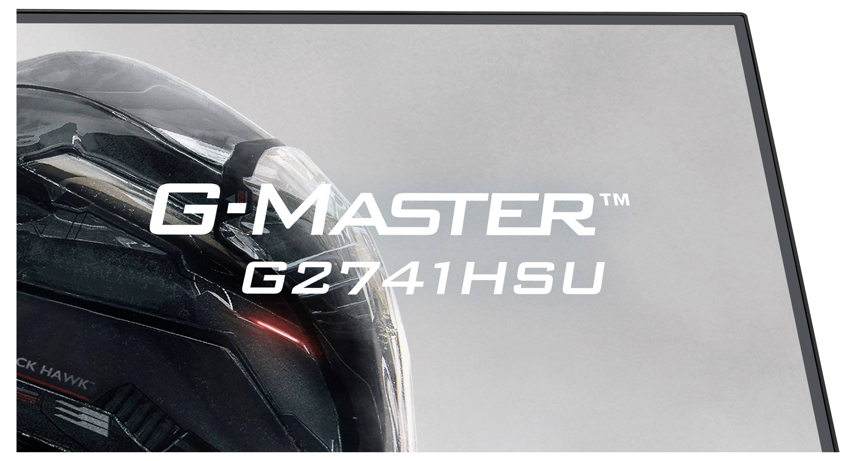 Monitor-Bildschirm mit Text „G-Master G2741HSU