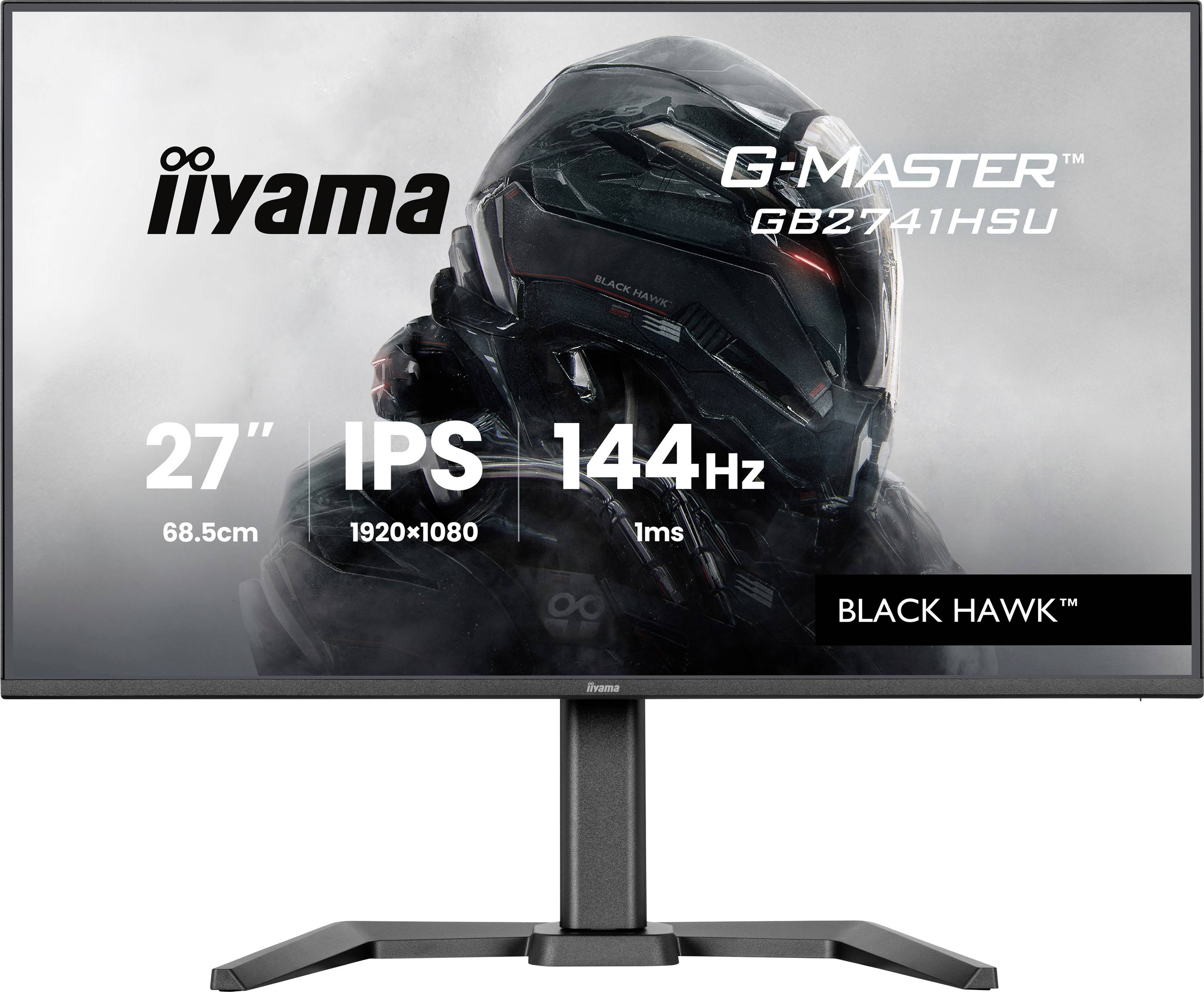 Das Bild zeigt einen Breitbild-Monitor mit der Marke „iiyama G-Master GB2734HSU