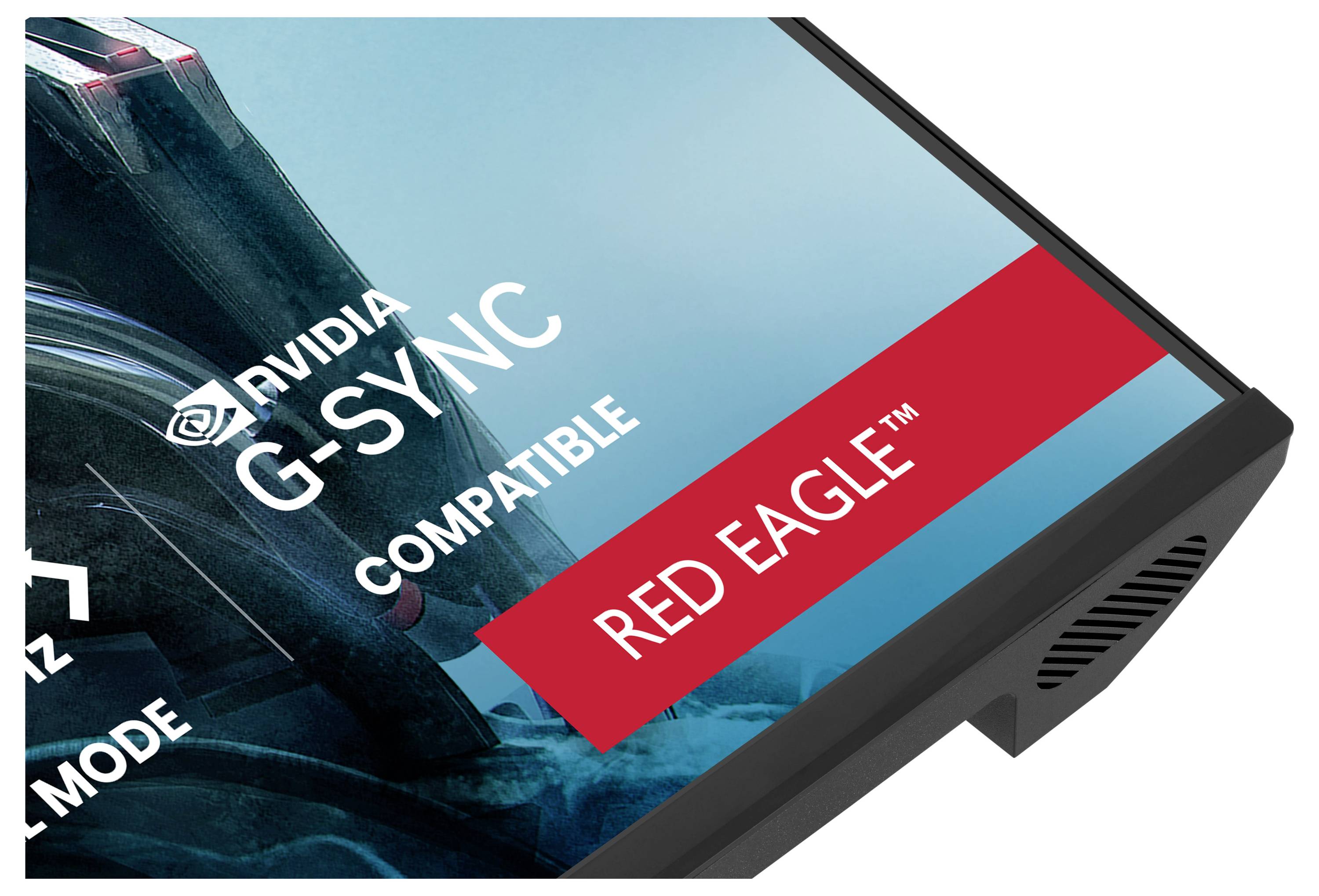 Ein vertikaler Monitorbildschirm zeigt: „iiyama G-Master GB2741QSU Black Hawk, 27