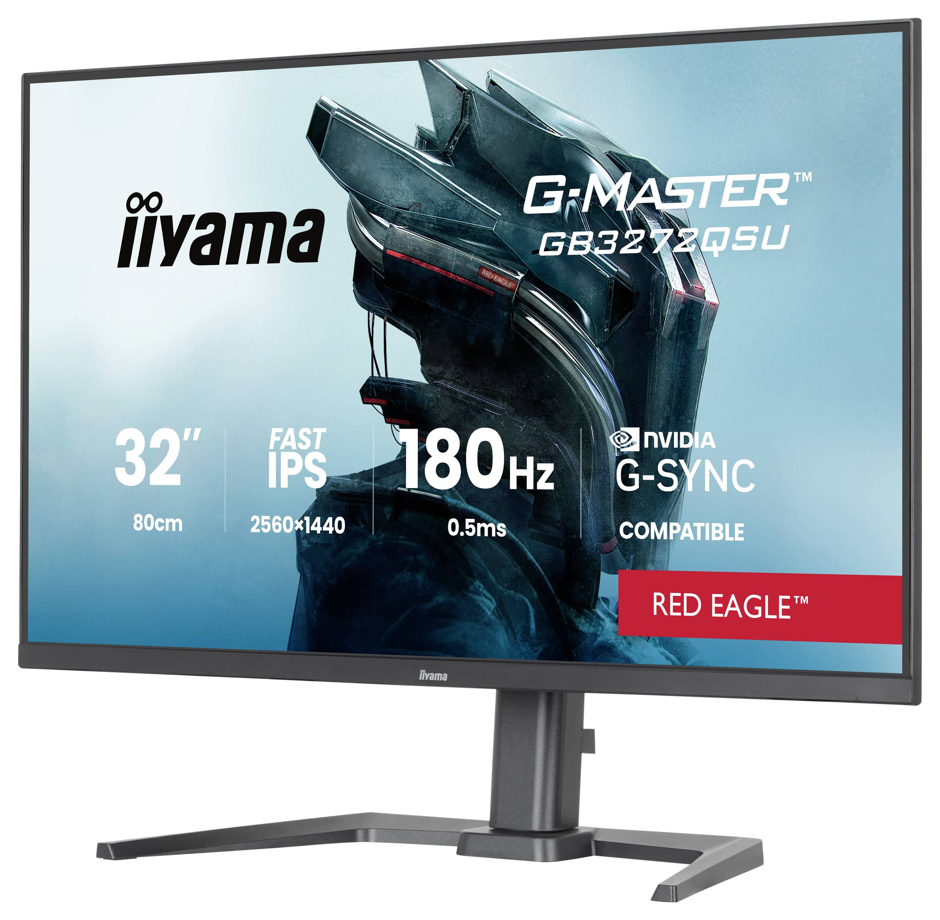 Das Bild zeigt einen iiyama G-Master 32-Zoll-Monitor, auf dem 