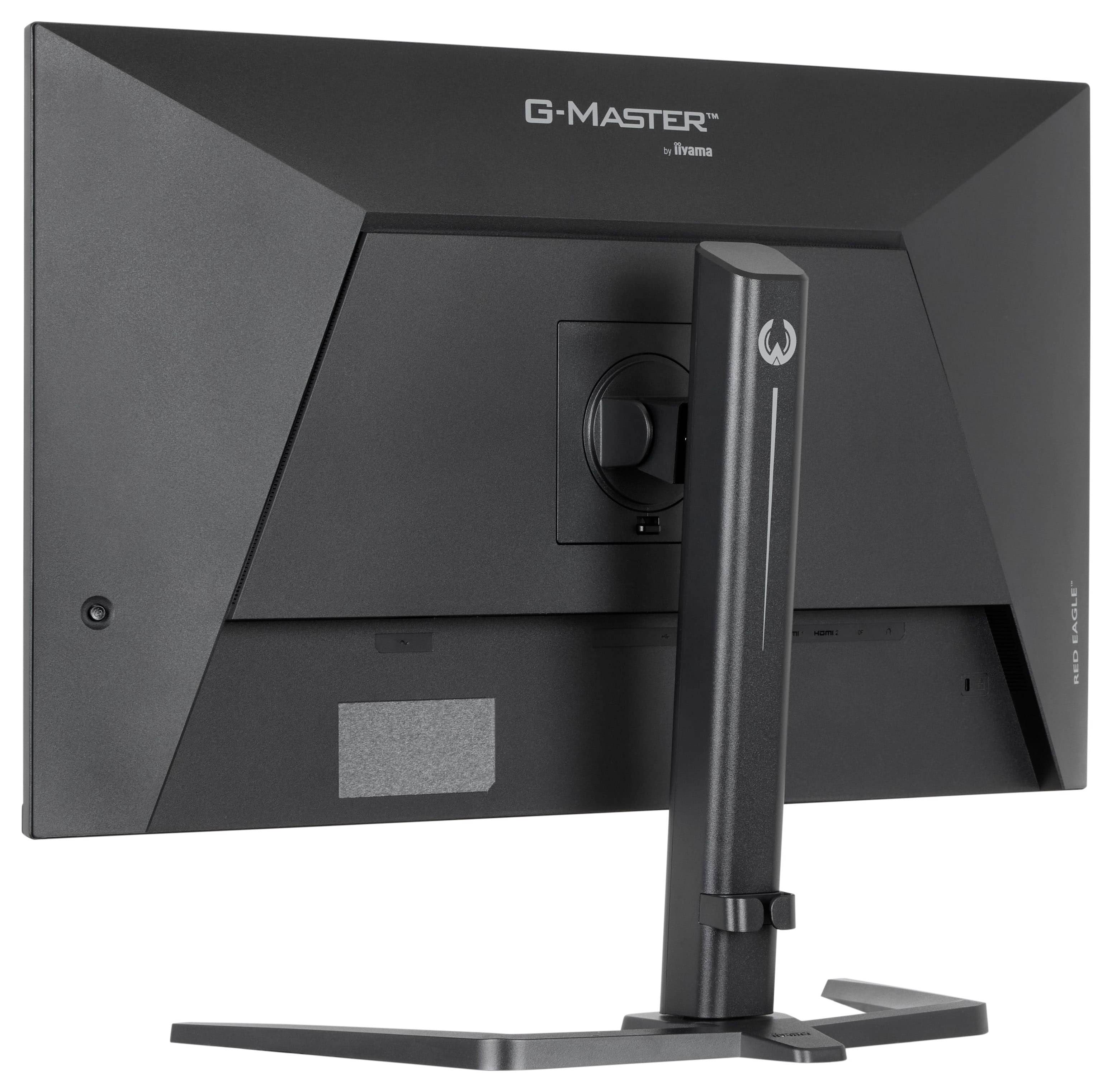 Eine Nahaufnahme einer Ecke eines blauen Flachbildschirms mit einem schwarzen und grauen Rahmen.